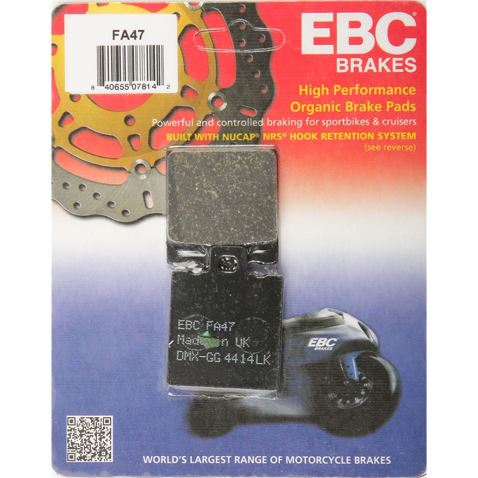 コア EBC Brakes Organic Brake Pads - Motorcycle, ATV / UTV