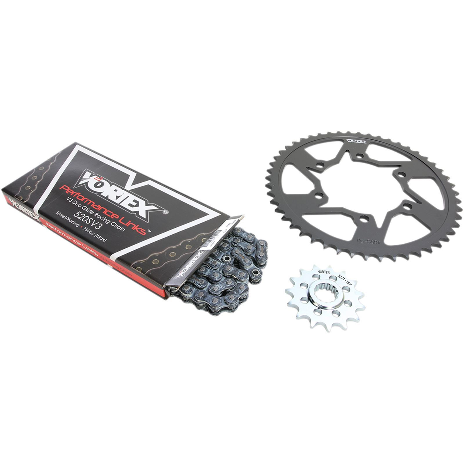 Vortex 3-Ck4260 Sprocket/Chain Kit Stl/Stl 14/45T Sil Sx3 520-108L