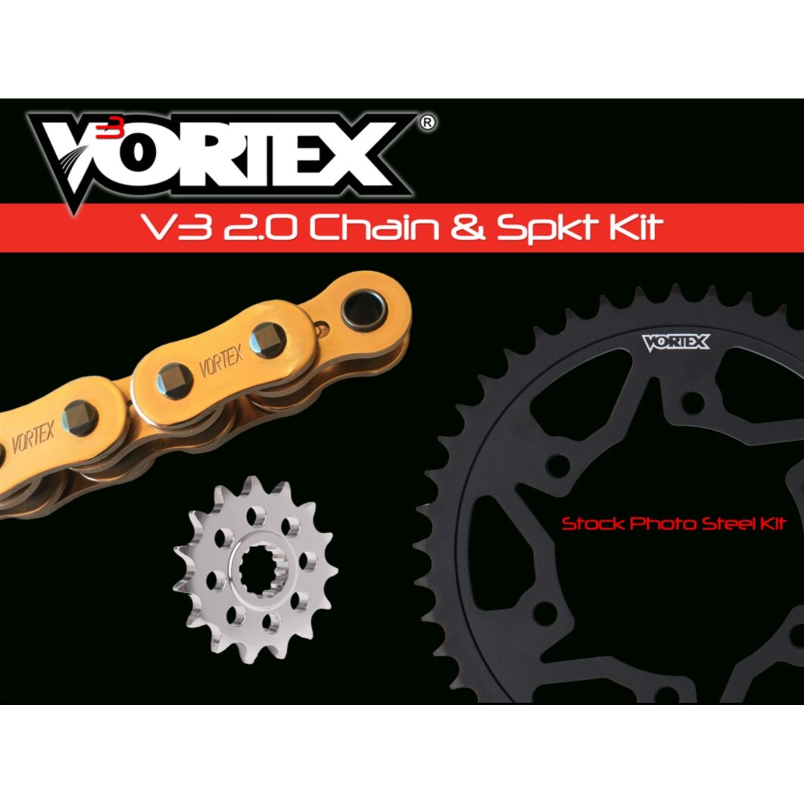 Vortex Sprocket/Chain Kit Gold