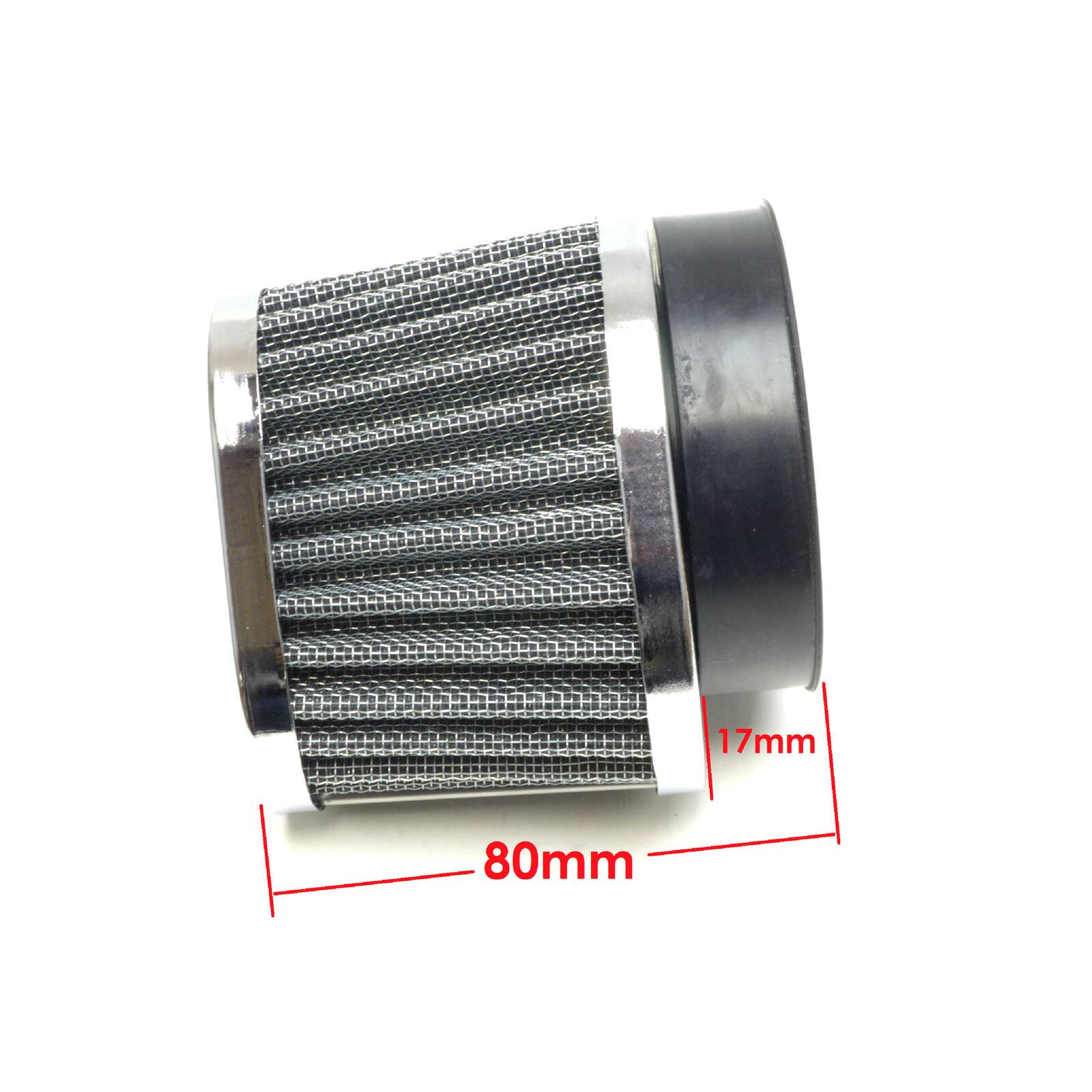 Wire Mesh Clamp-on Oval 42MM Power Pod Air Filter Offset Flange Chrome ...