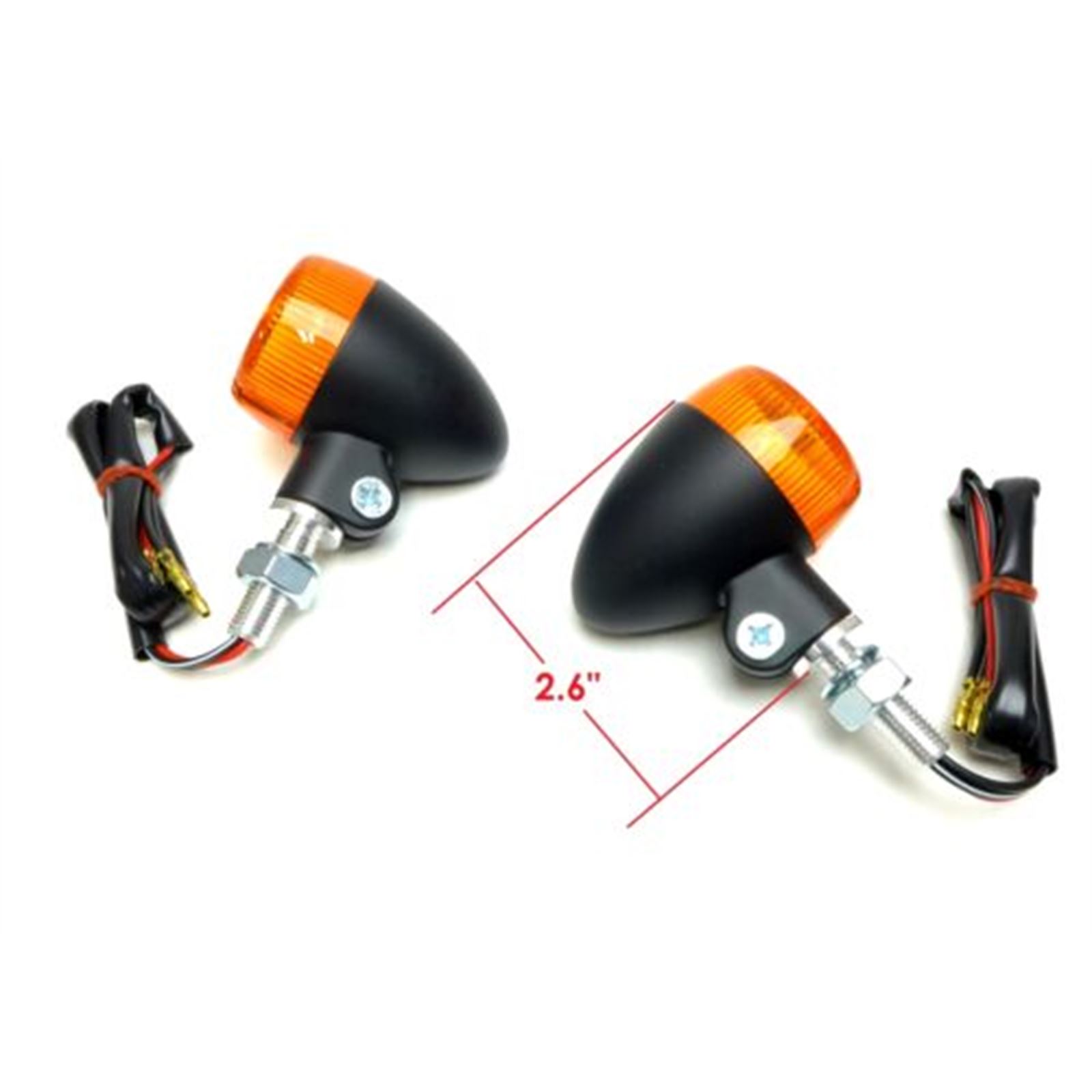 2FastMoto Marker Lights Turn Signals Black Body Amber Lens 3