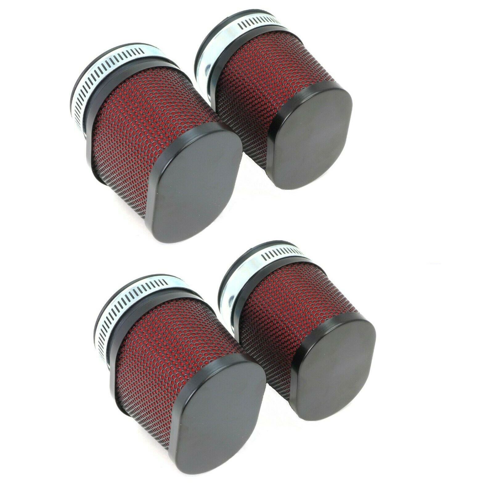 2FastMoto Pod Air Filters 54mm Oval Black Body & Cap with Red Foam