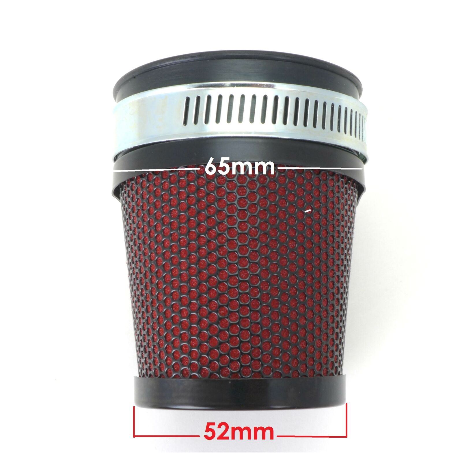 2FastMoto Pod Air Filters 54mm Oval Black Body & Cap with Red Foam