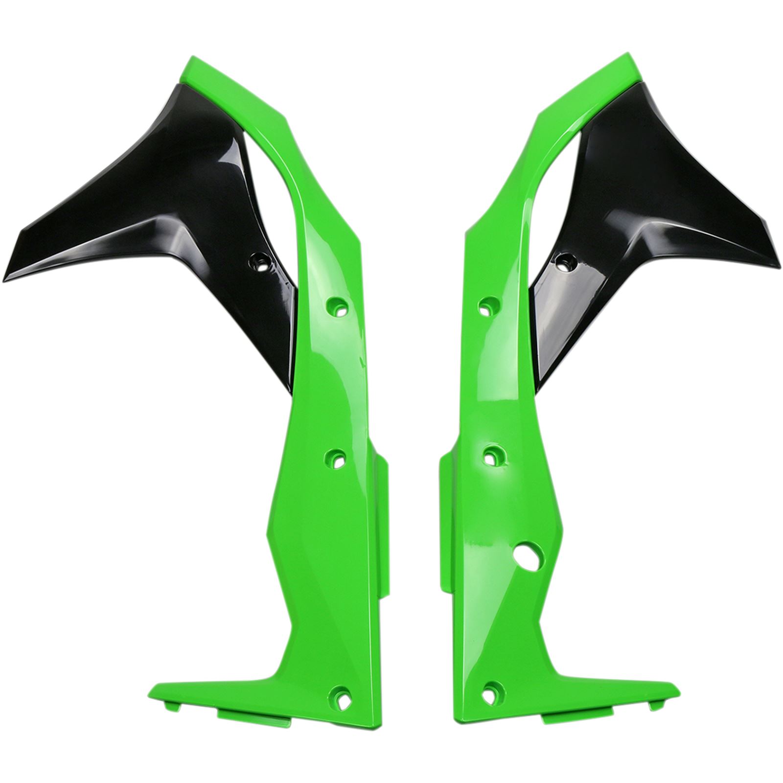 Ufo Plastics KA04747-999 Radiator Covers - OEM Green/Black