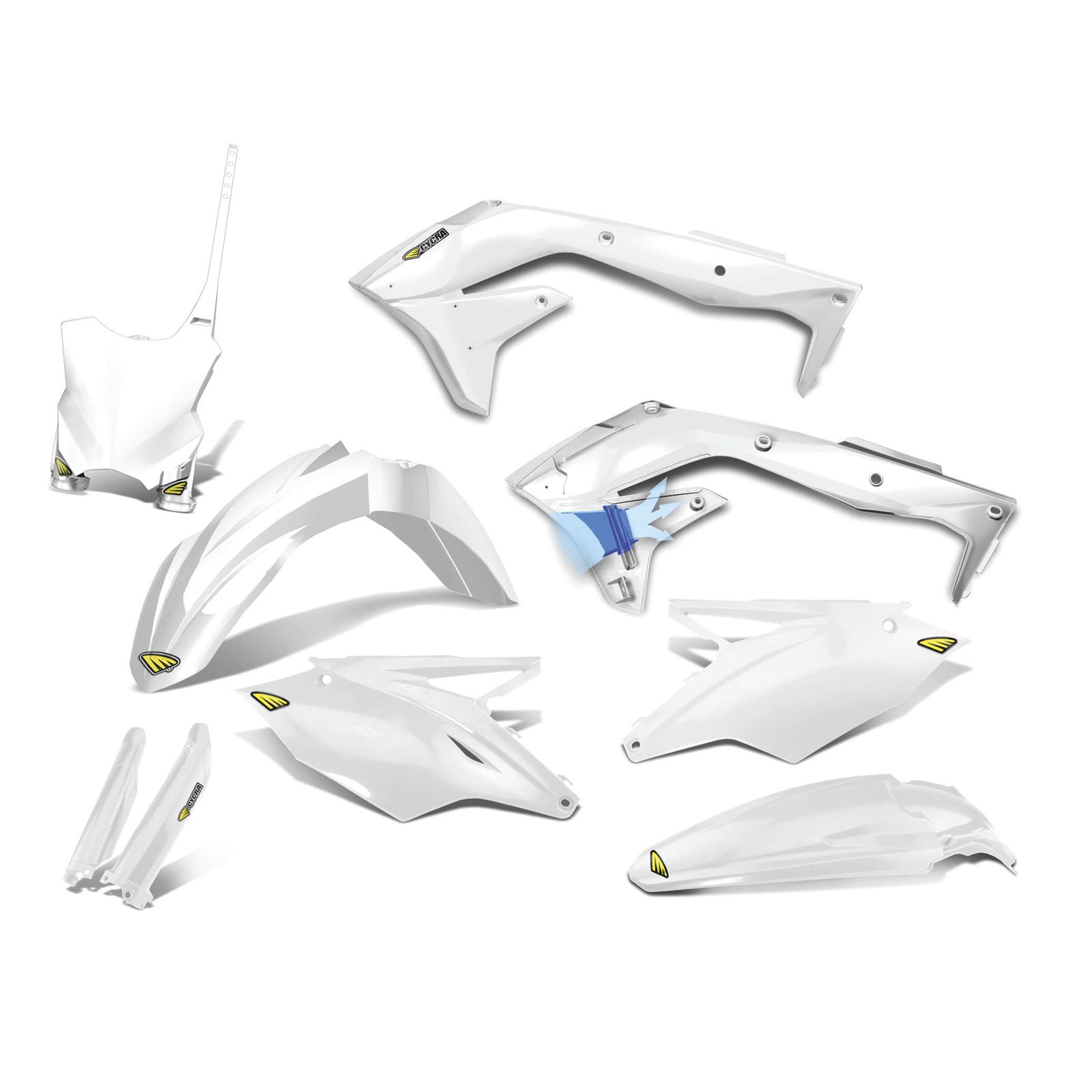 Cycra Body Kit Powerflow White KX450 Motorcycle, ATV / UTV