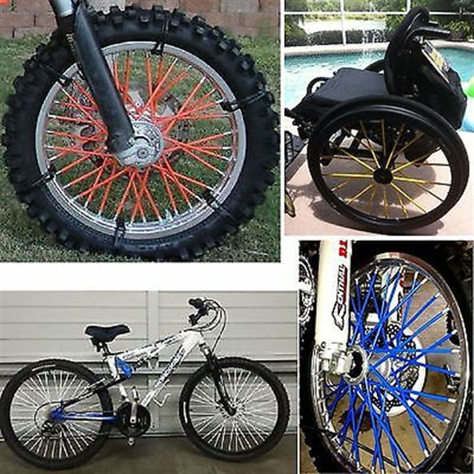 Blue best sale spoke covers