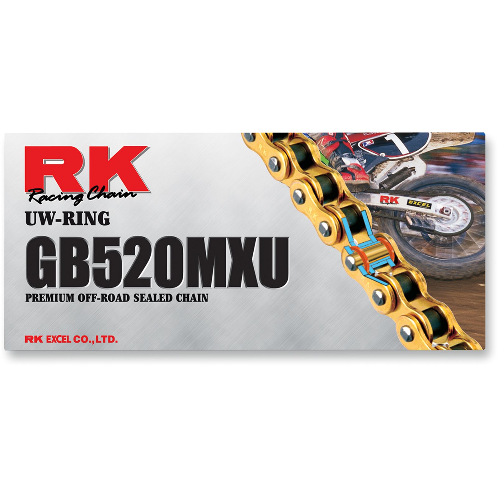 RK Excel 520 MXU - Sealed Racing UW-Ring Chain - 110 Links