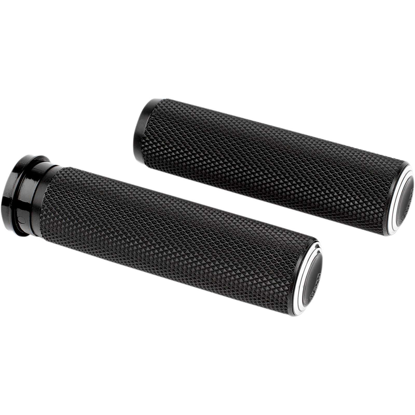 Arlen Ness Black Dual Ring Grips for Throttle by Wire