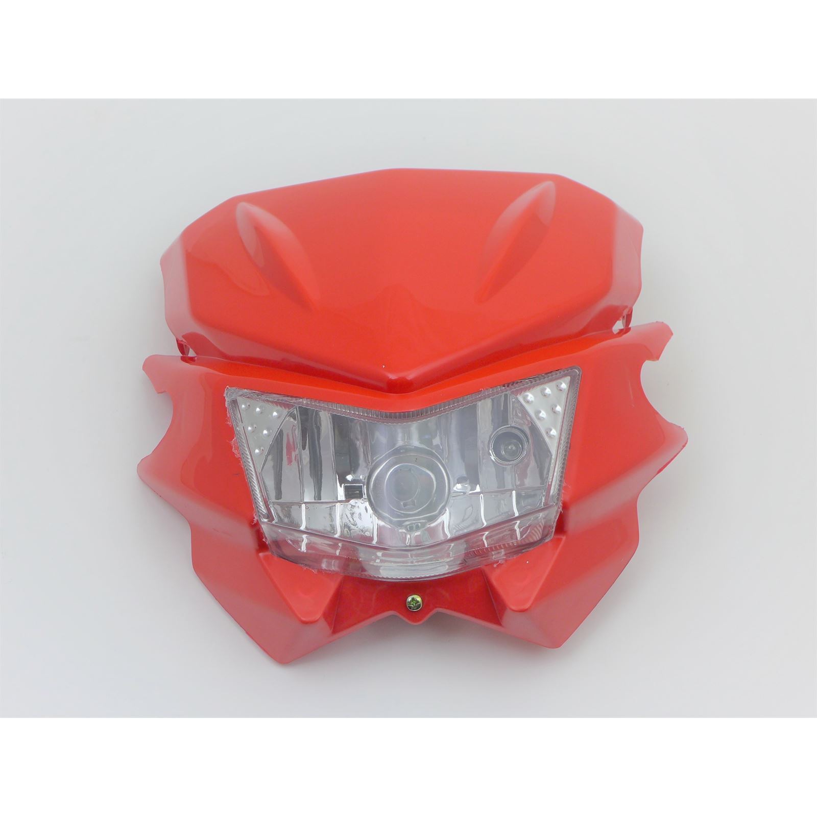 2FastMoto Acerbis Style Headlight - Street Sport Bike Dirtbike Enduro  Offroad -Red