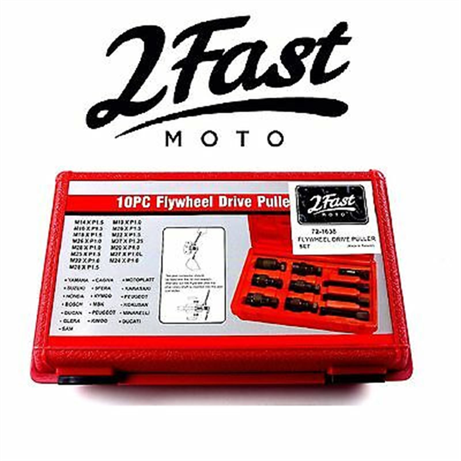2FastMoto 10-Piece Flywheel Drive Puller Set for Motorcycles 