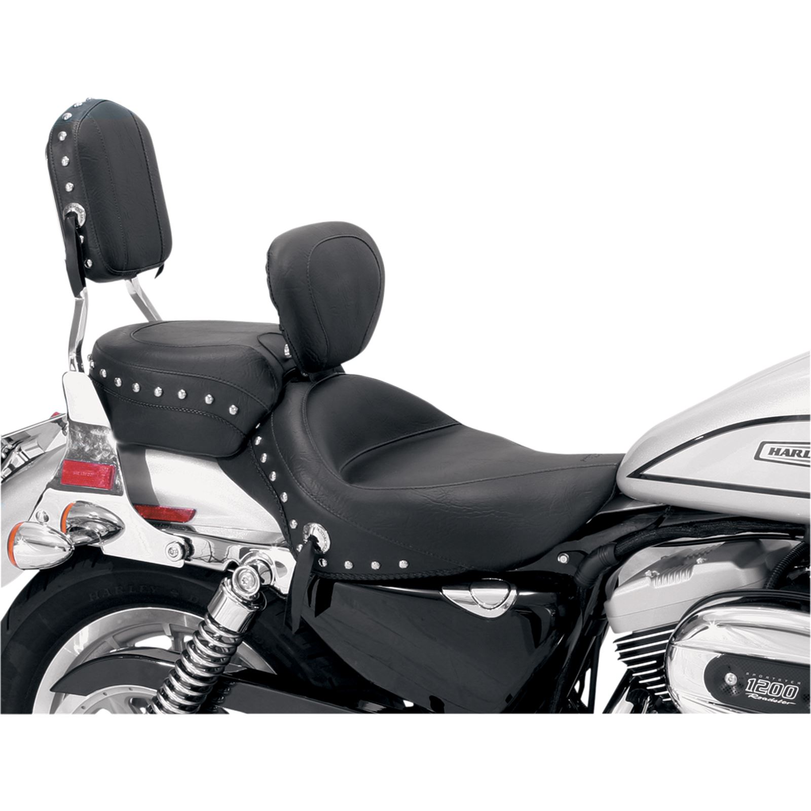 Mustang Motorcycle Products Wide Studded Solo Seat - Driver's Backrest - XL '04+