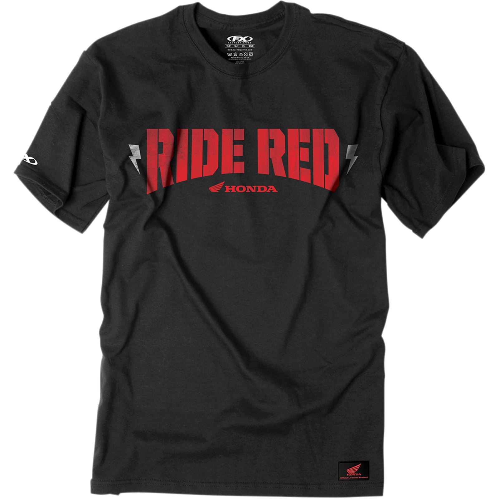 Factory Effex Honda Ride Red Bolt T-Shirt - Black - Large