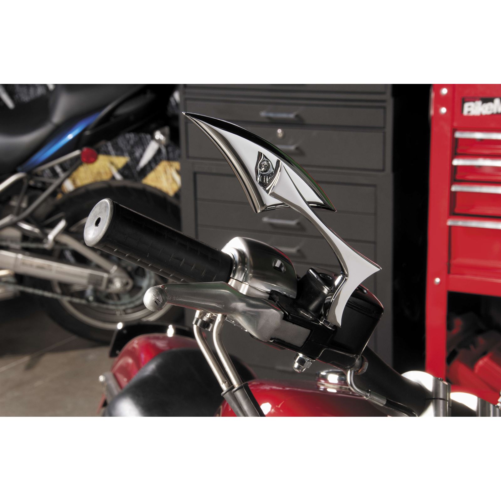 BikeMaster Mirror Sickle Pair - Aluminum/Chrome