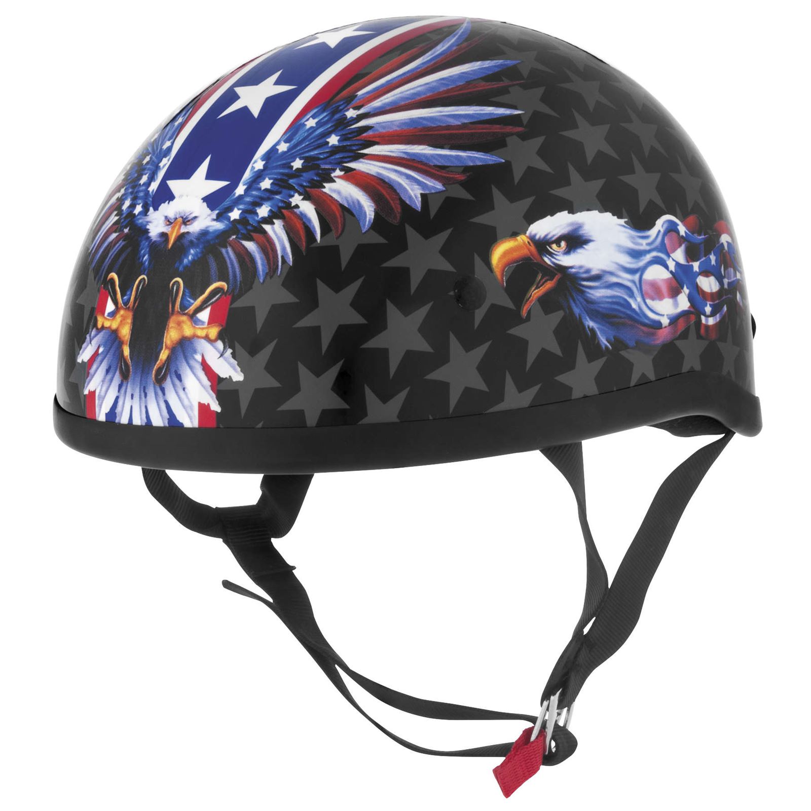 Skid Lid Helmets Original Lethal Threat US Flame Eagle Helmet - Black/Blue - Small