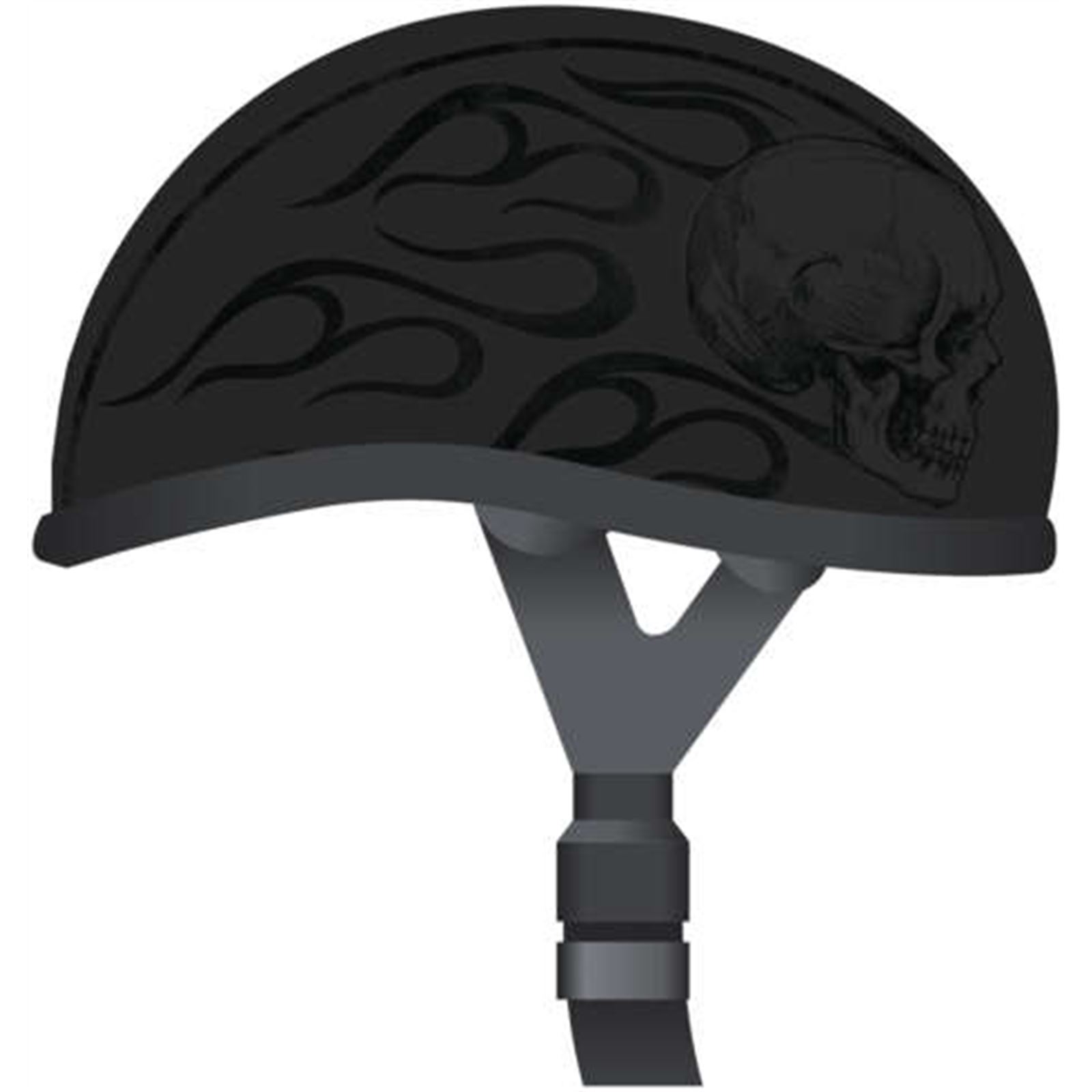 Skid Lid Helmets Original Ghost Skull Flames Helmet - Black - Small