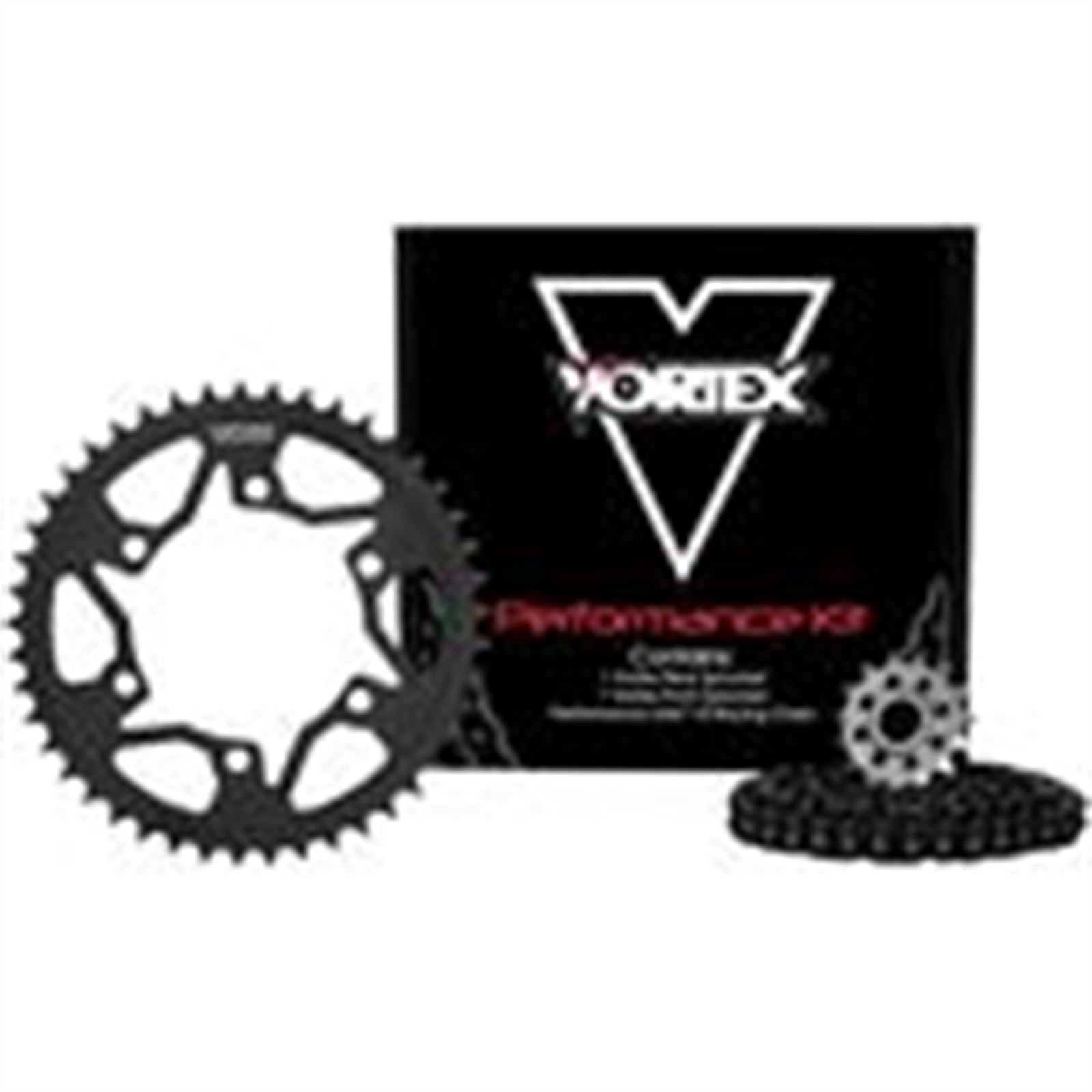 Vortex Sprocket/Chain Kit Black with Steel Rear Sprocket is at