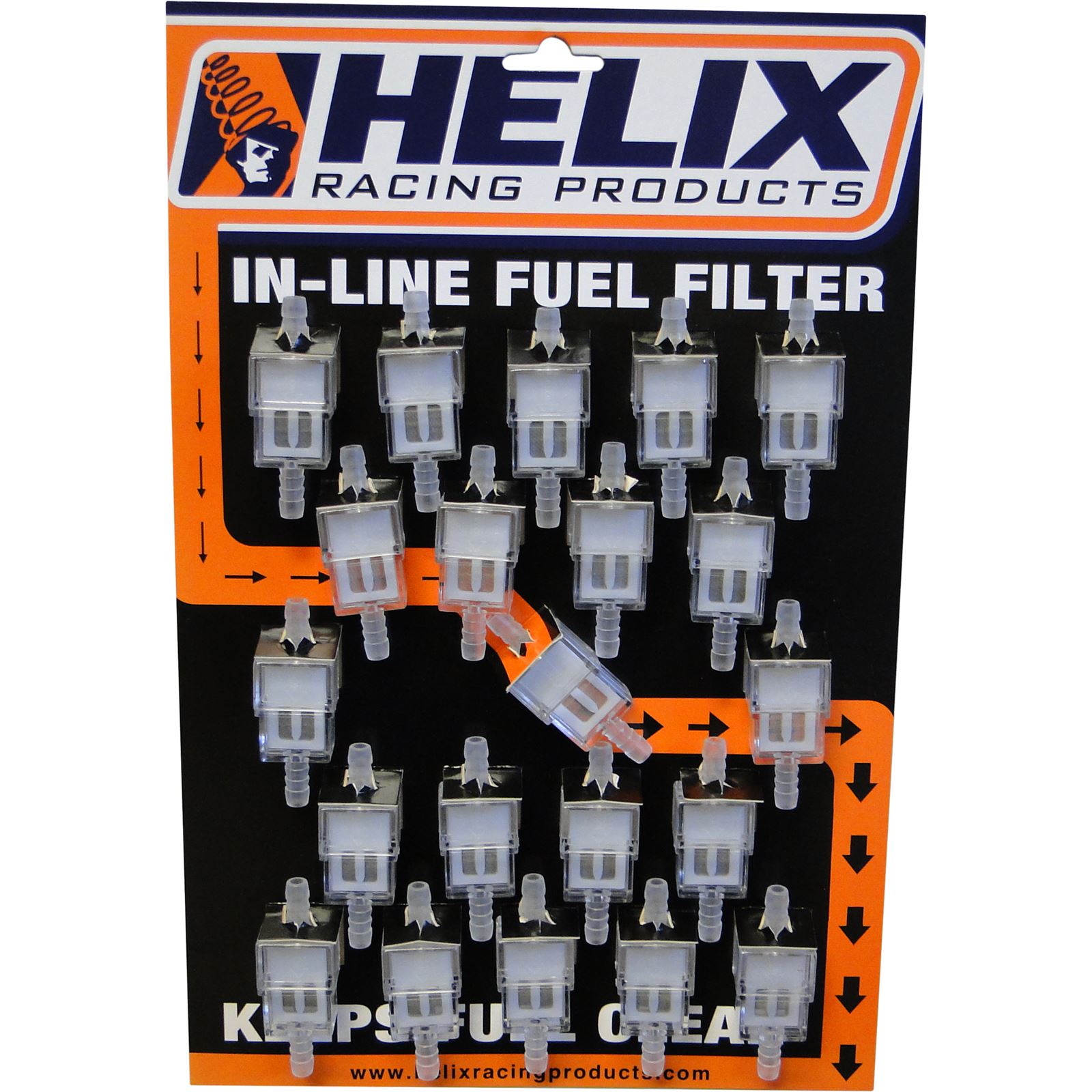 Helix 1/4" Fuel Filters 21 Pack with Display Card