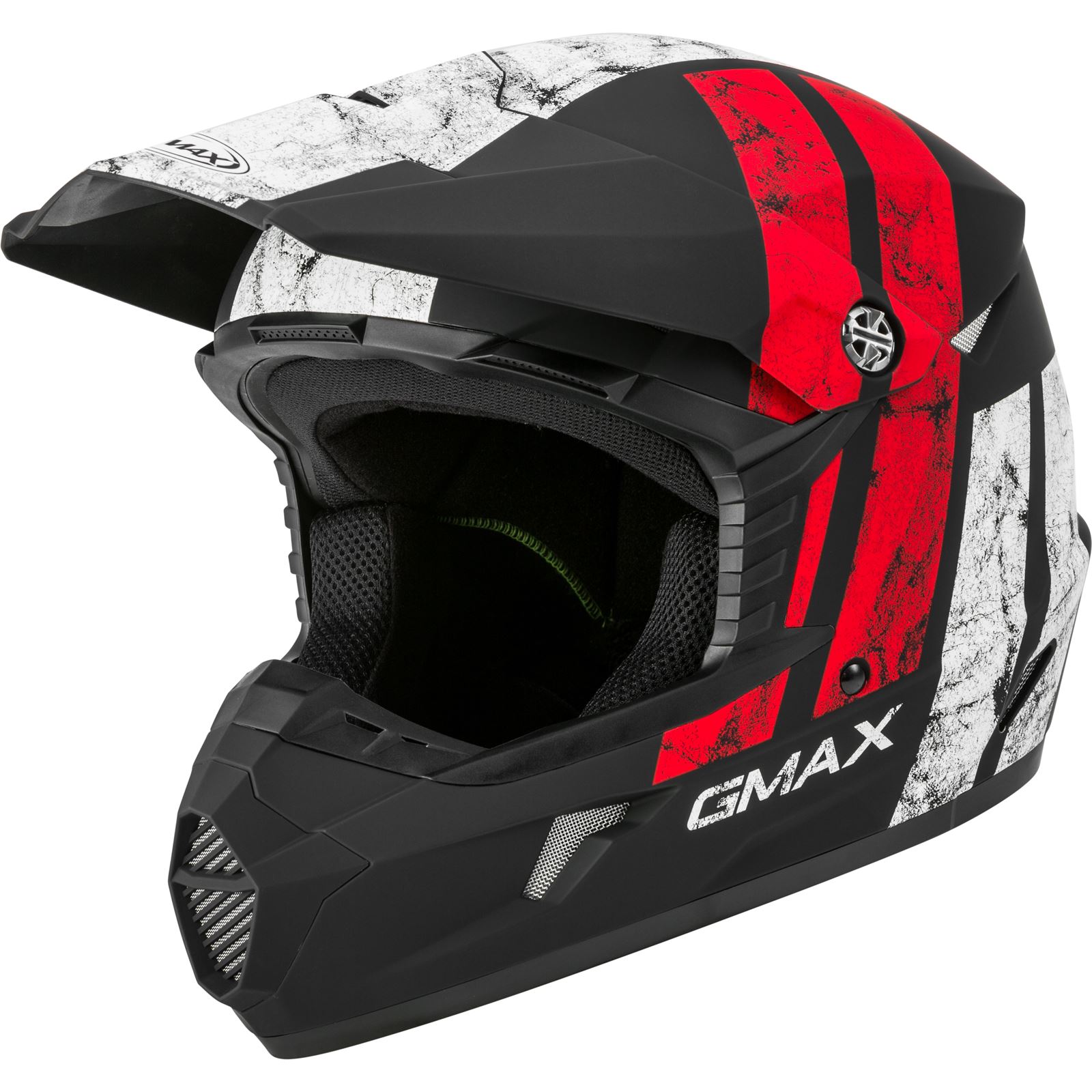 GMAX YOUTH MX-46Y MATTE BLACK/WHITE/RED YOUTH LARGE  YOUTH LARGE G3464352 