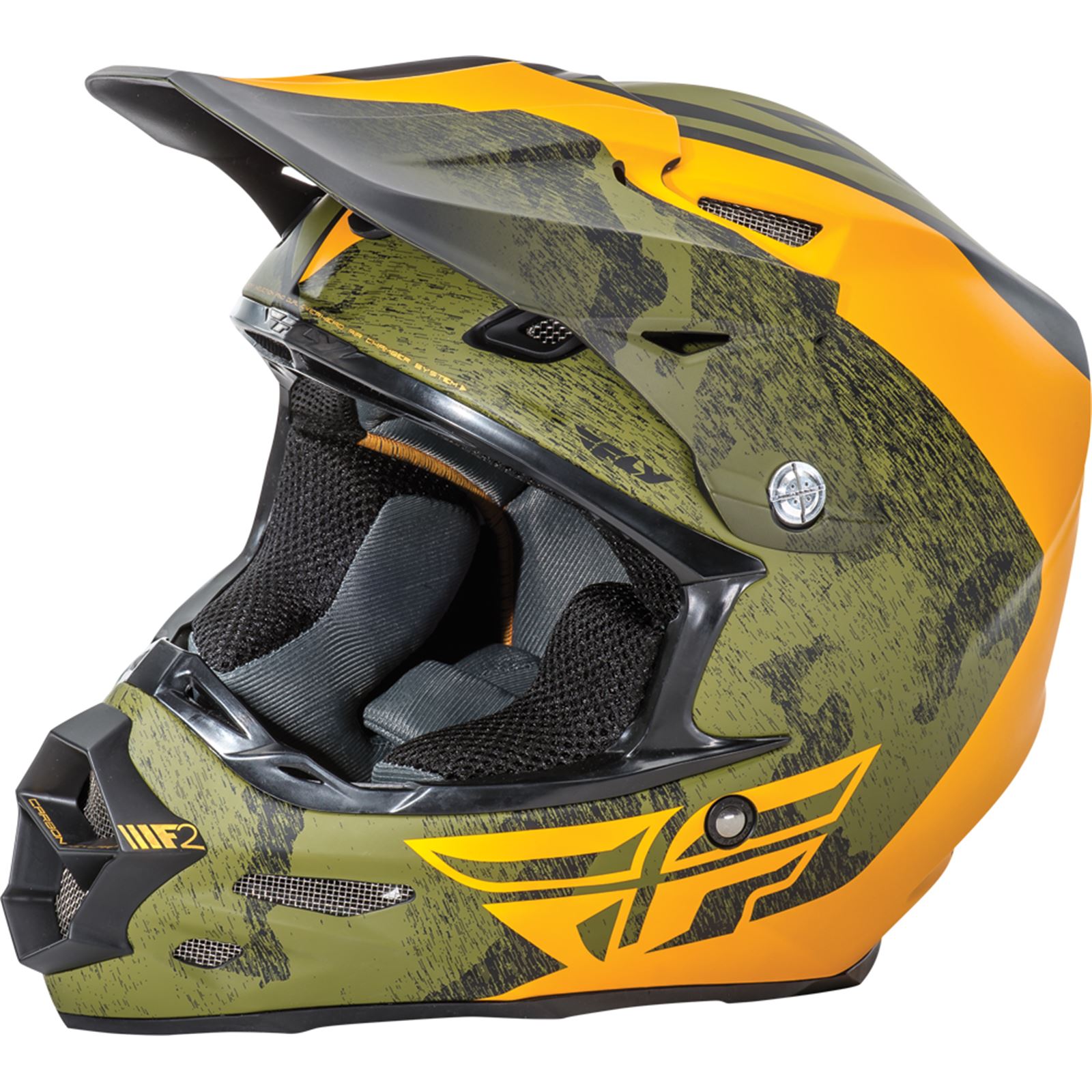 Fly Racing F2 Carbon Pure Helmet Matte Black/Orange/Camo S