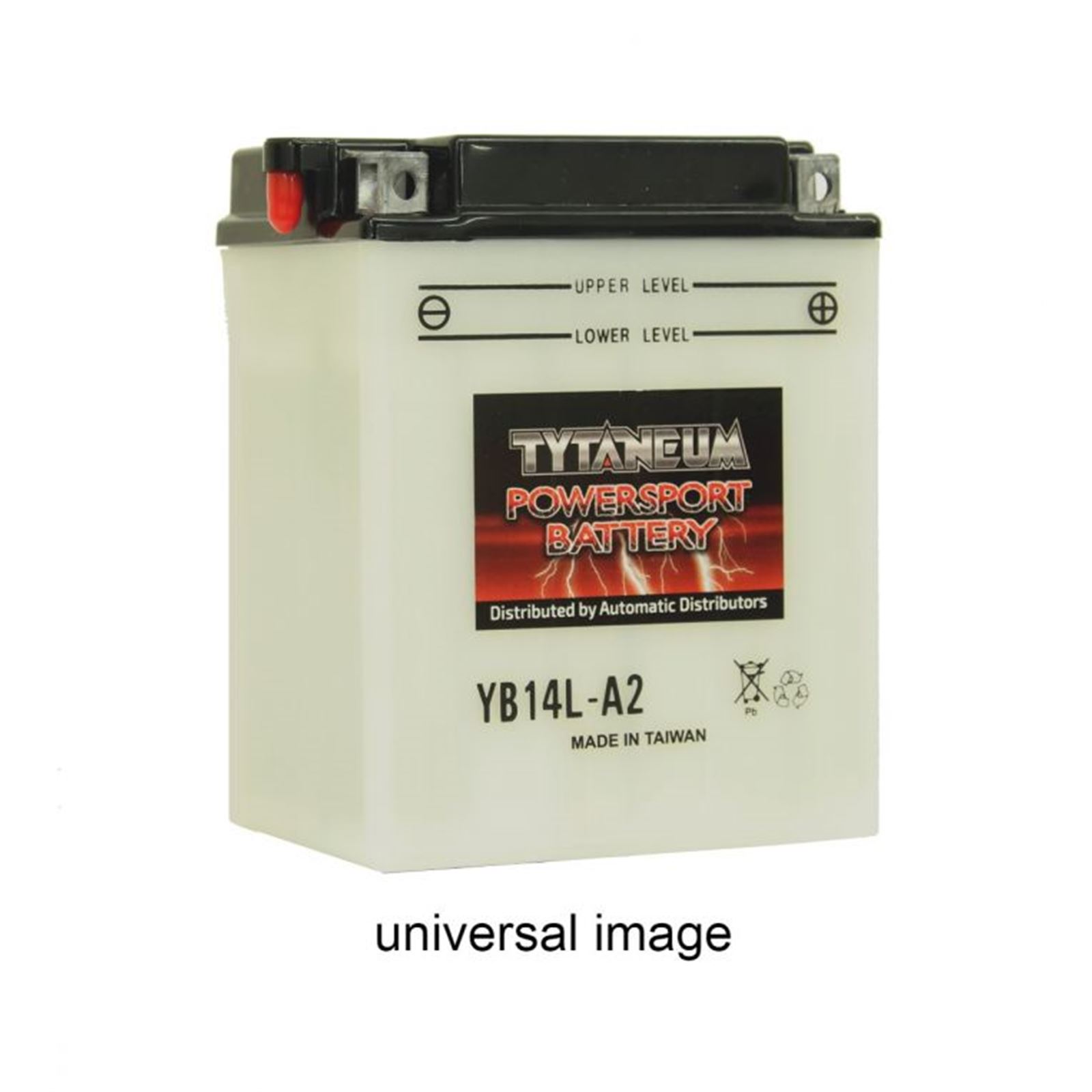 Tytaneum Powersport Battery YB12A-B, with Acid