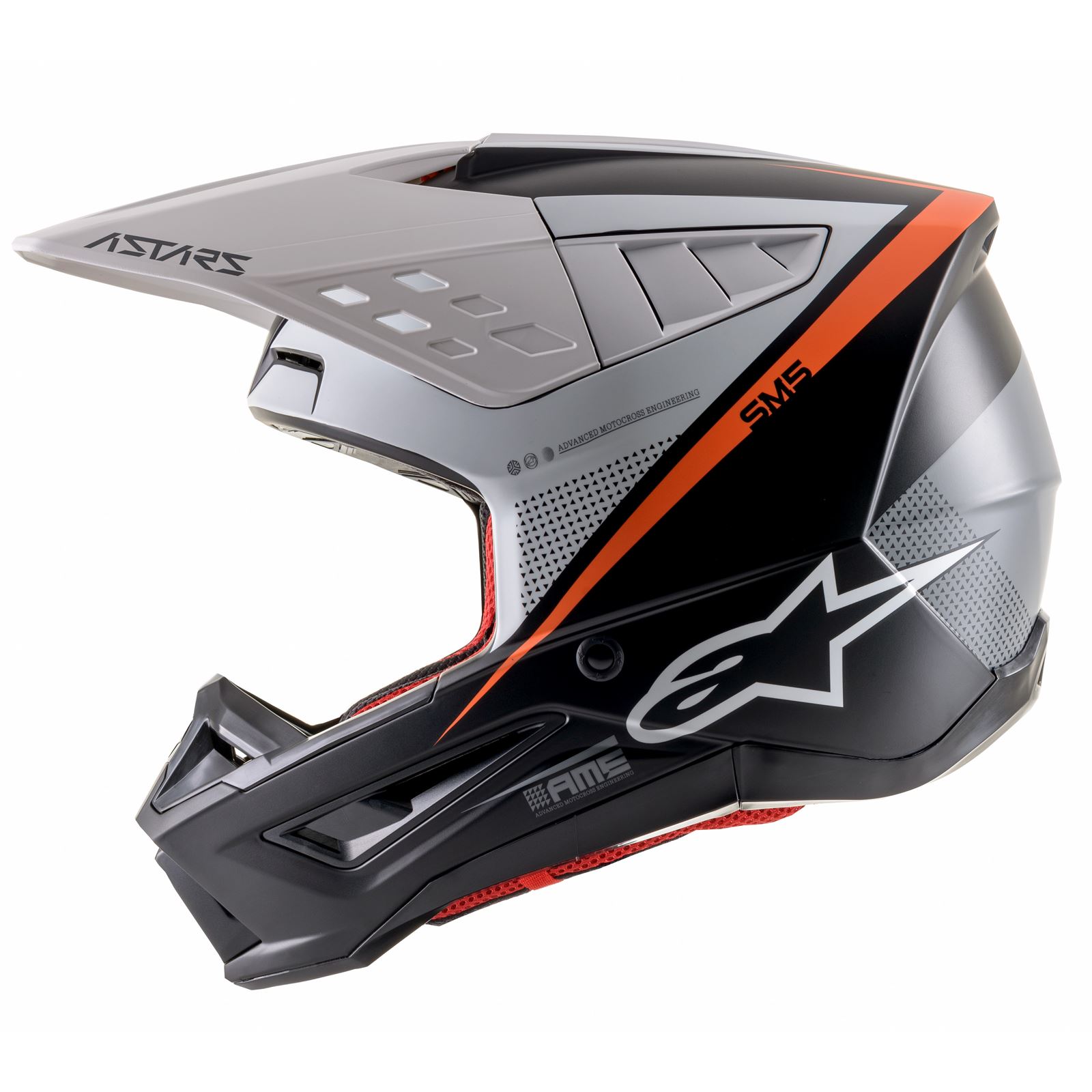 Alpinestars 83041211242-XXL S-M5 Rayon Helmet - Matte Blk/Wht/Orange Fluo (2X)