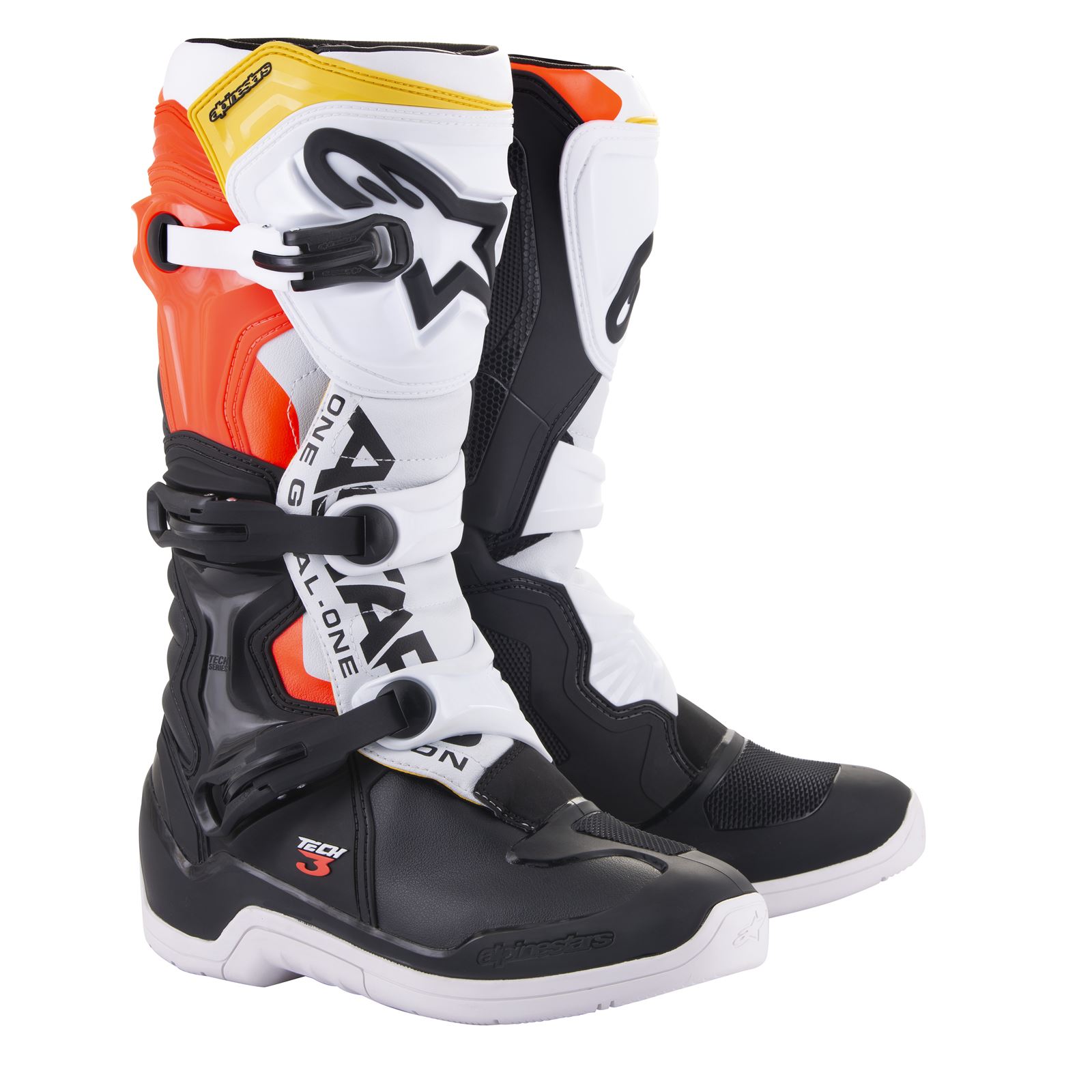 Alpinestars Tech 3 Boots - Black/White/Red/Yellow