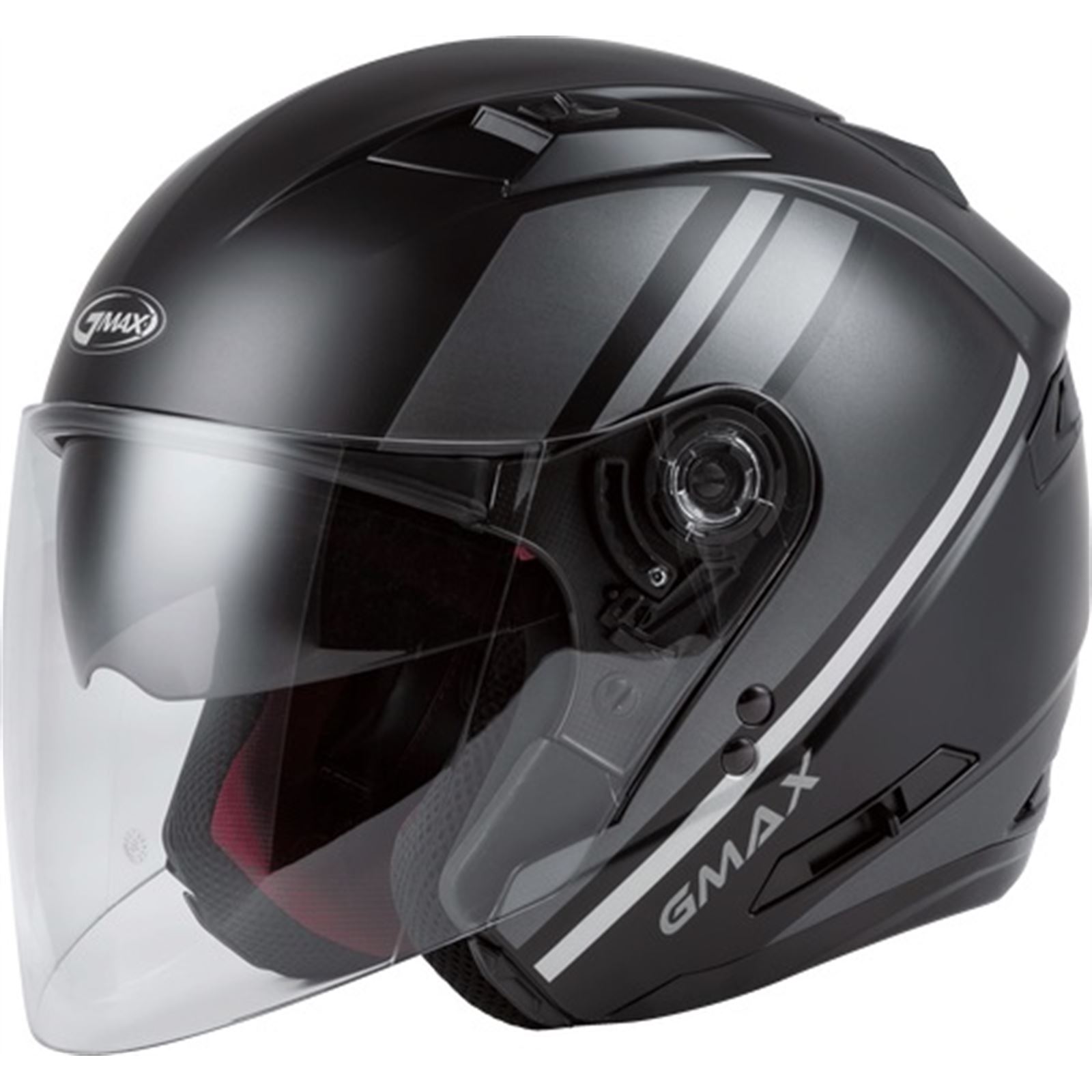 GMax OF-77 Open-Face Reform Helmet Matte Black/Silver - Large