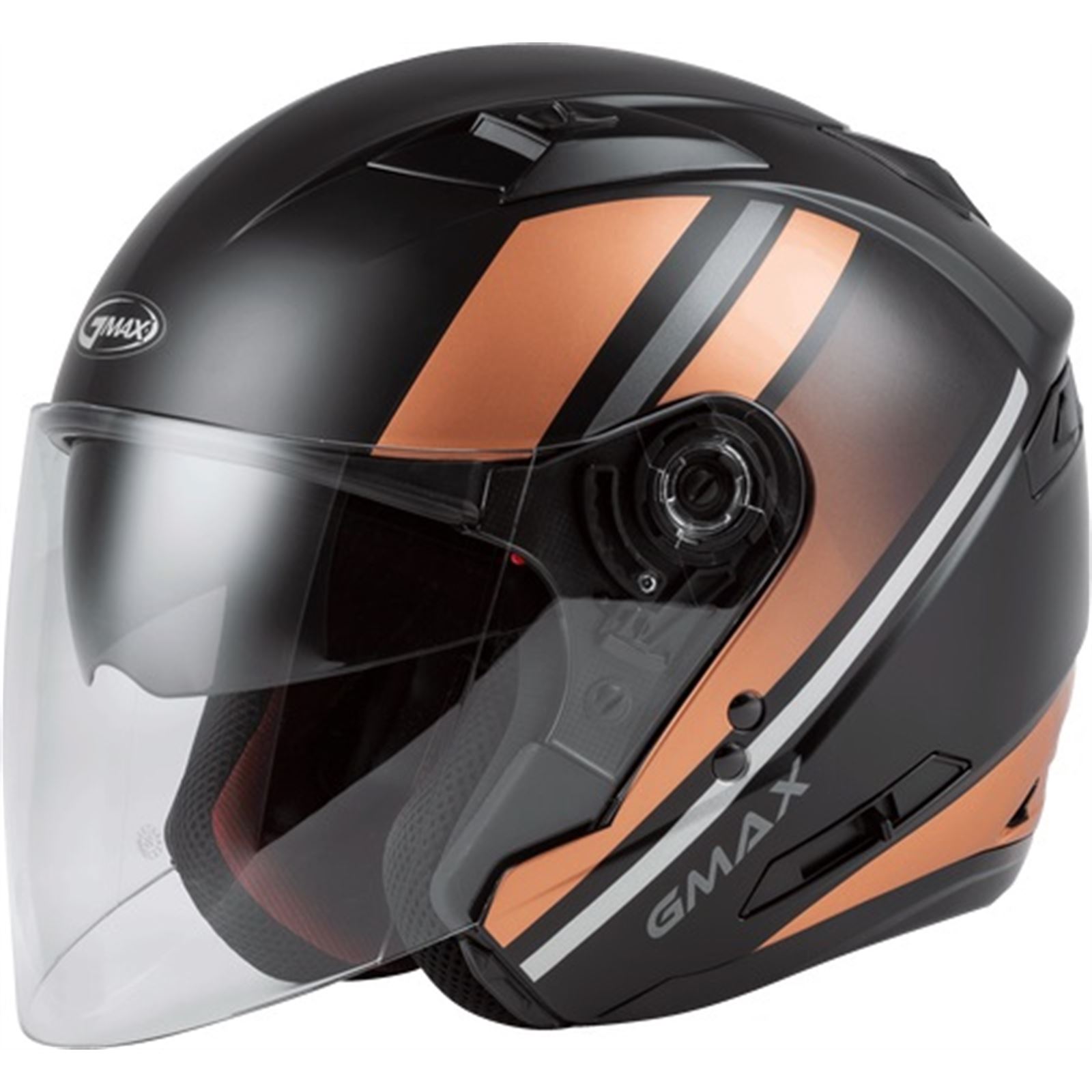 GMax OF-77 Open-Face Reform Helmet Matte Black/Copper/Silver - 2X-Large