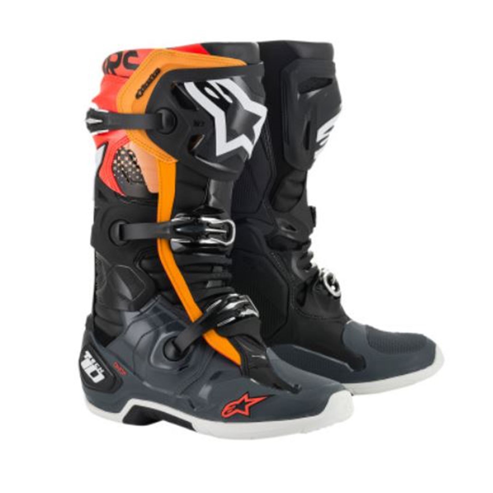 Alpinestars Tech 10 Boots - Black/Gray/Orange - US 8