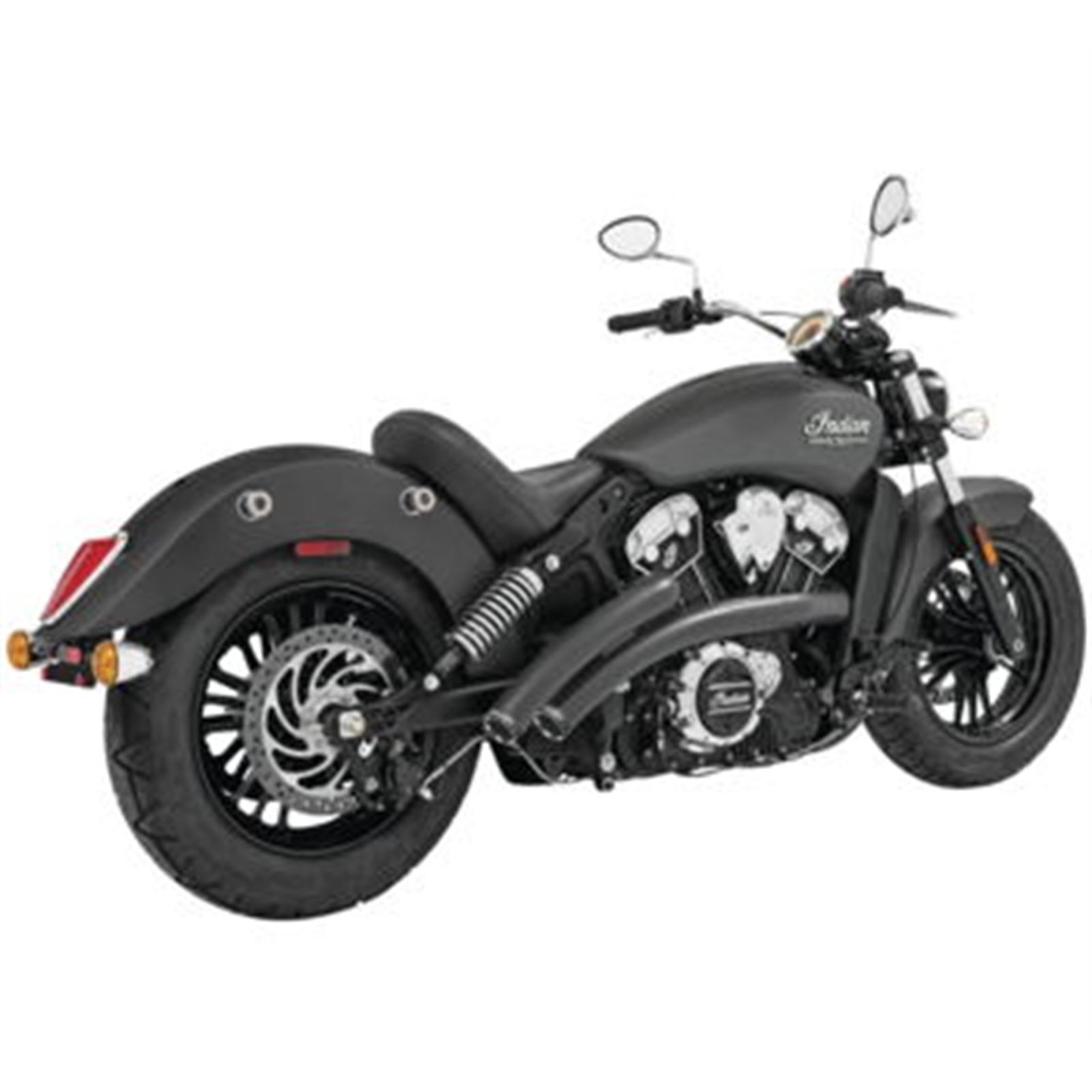 Freedom Performance Exhaust Radical Radius Crossover with Star Tips for Indian - Black