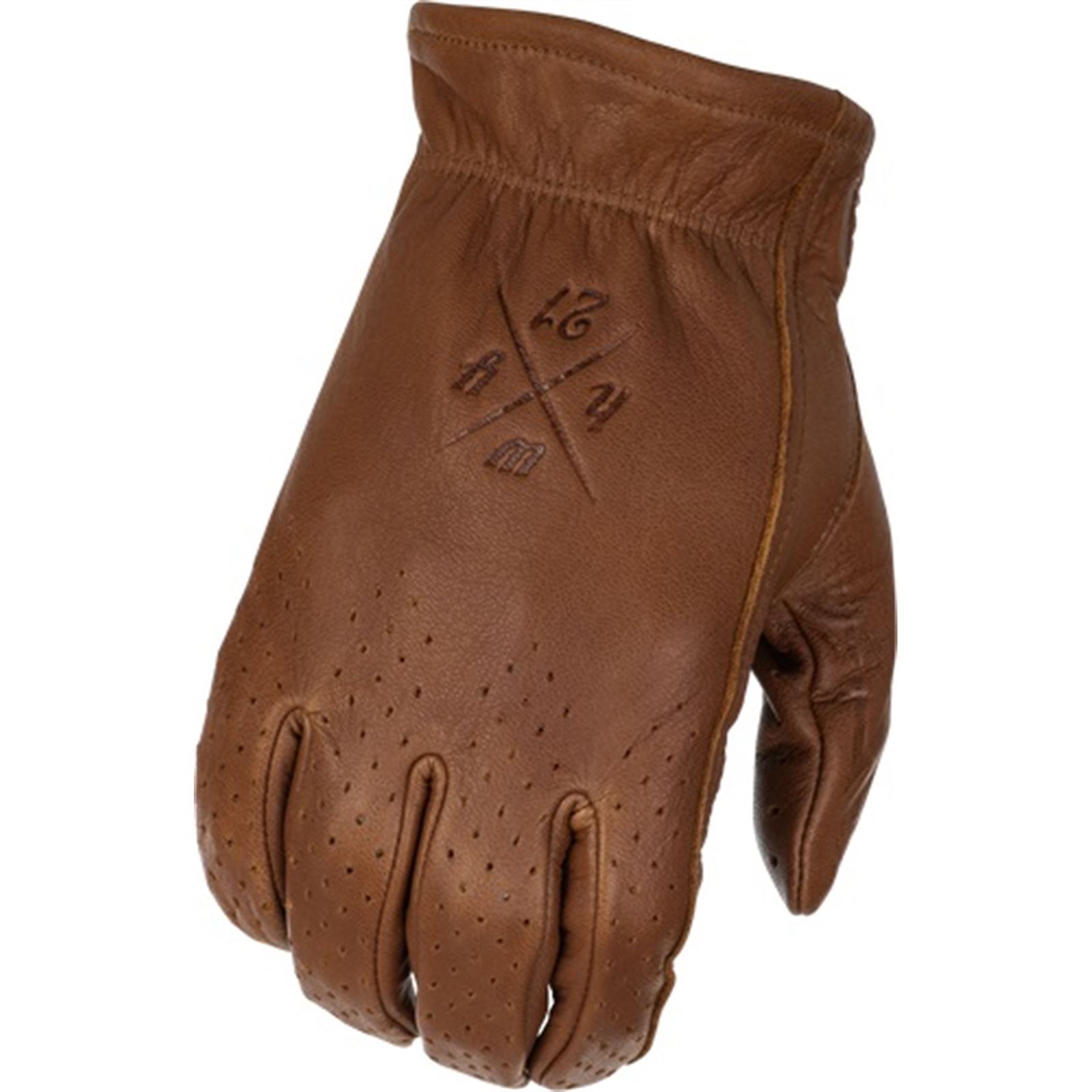 Highway 21 Louie Perforated Gloves - Brown - Small