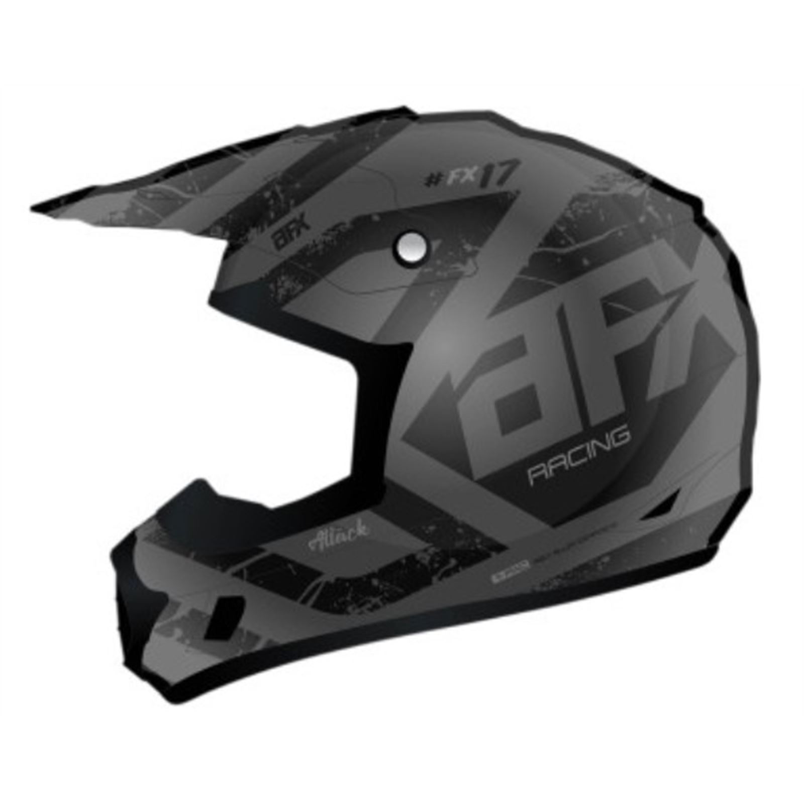 AFX FX-17 Helmet - Attack - Frost Gray/Matte Black - Small