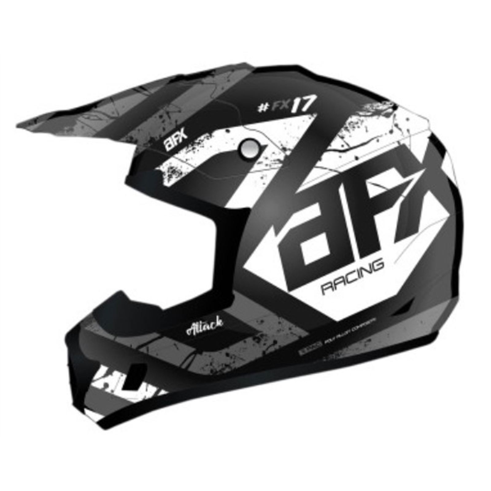 AFX FX-17 Helmet - Attack - Matte Black/Silver - Medium