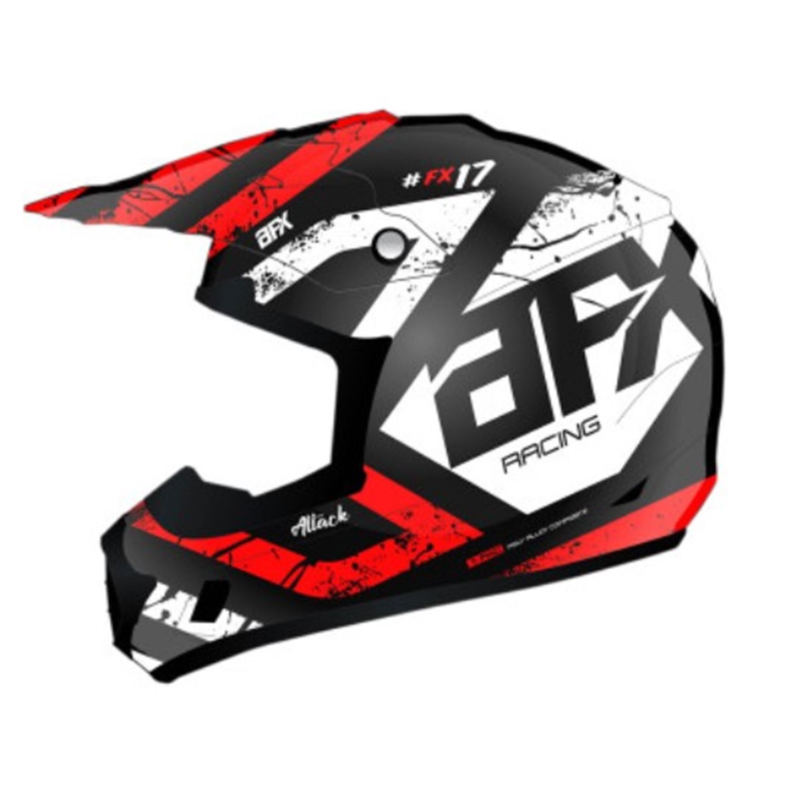 AFX FX-17 Helmet - Attack - Matte Black/Red - X-Small
