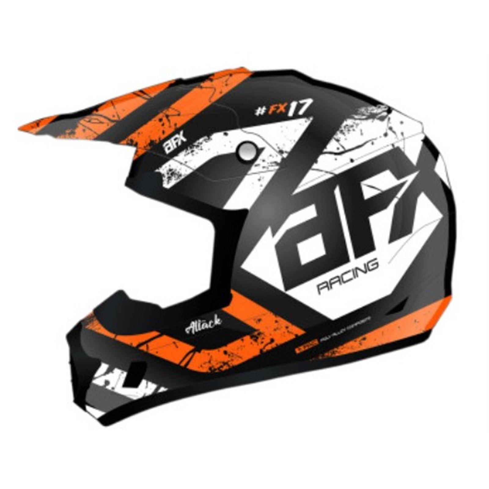 AFX FX-17 Helmet - Attack - Matte Black/Orange - Small