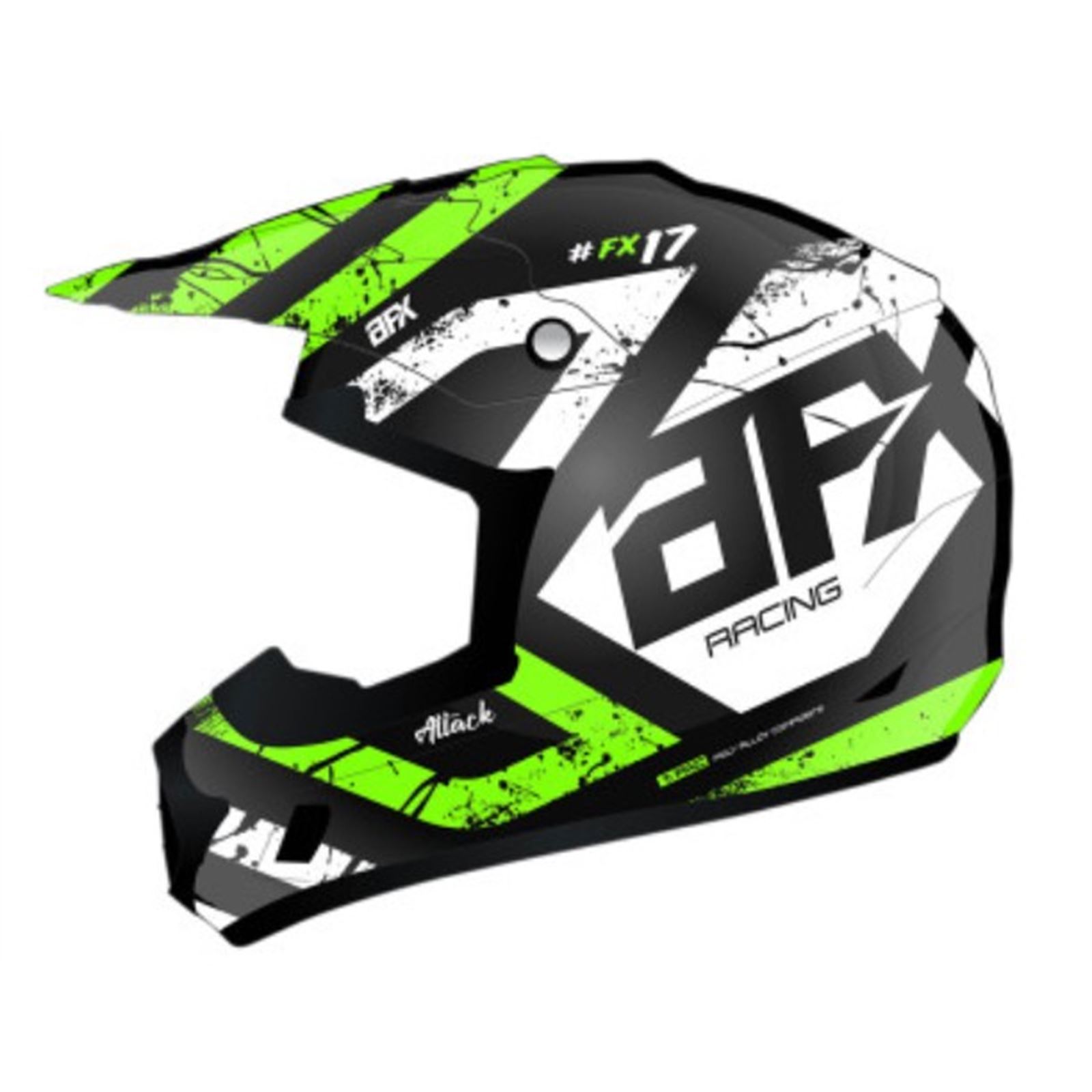 AFX FX-17 Helmet - Attack - Matte Black/Green - X-Small