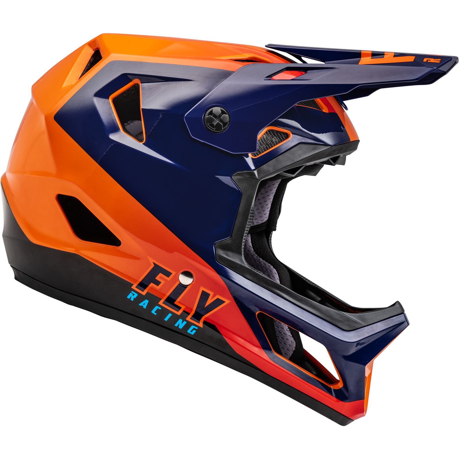 Fly Racing Youth Rayce Bike eBike BMX Helmet Navy / Orange Youth Medium