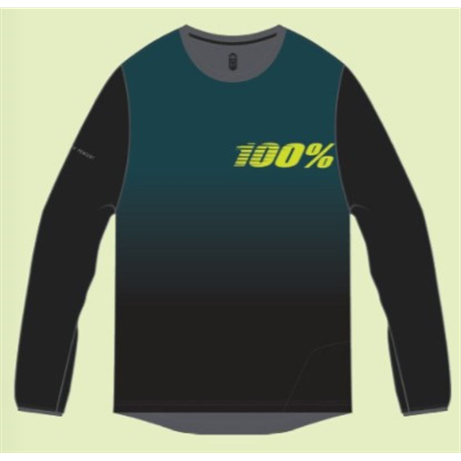 100% Ridecamp Long Sleeve Jersey - Teal/Black - Medium