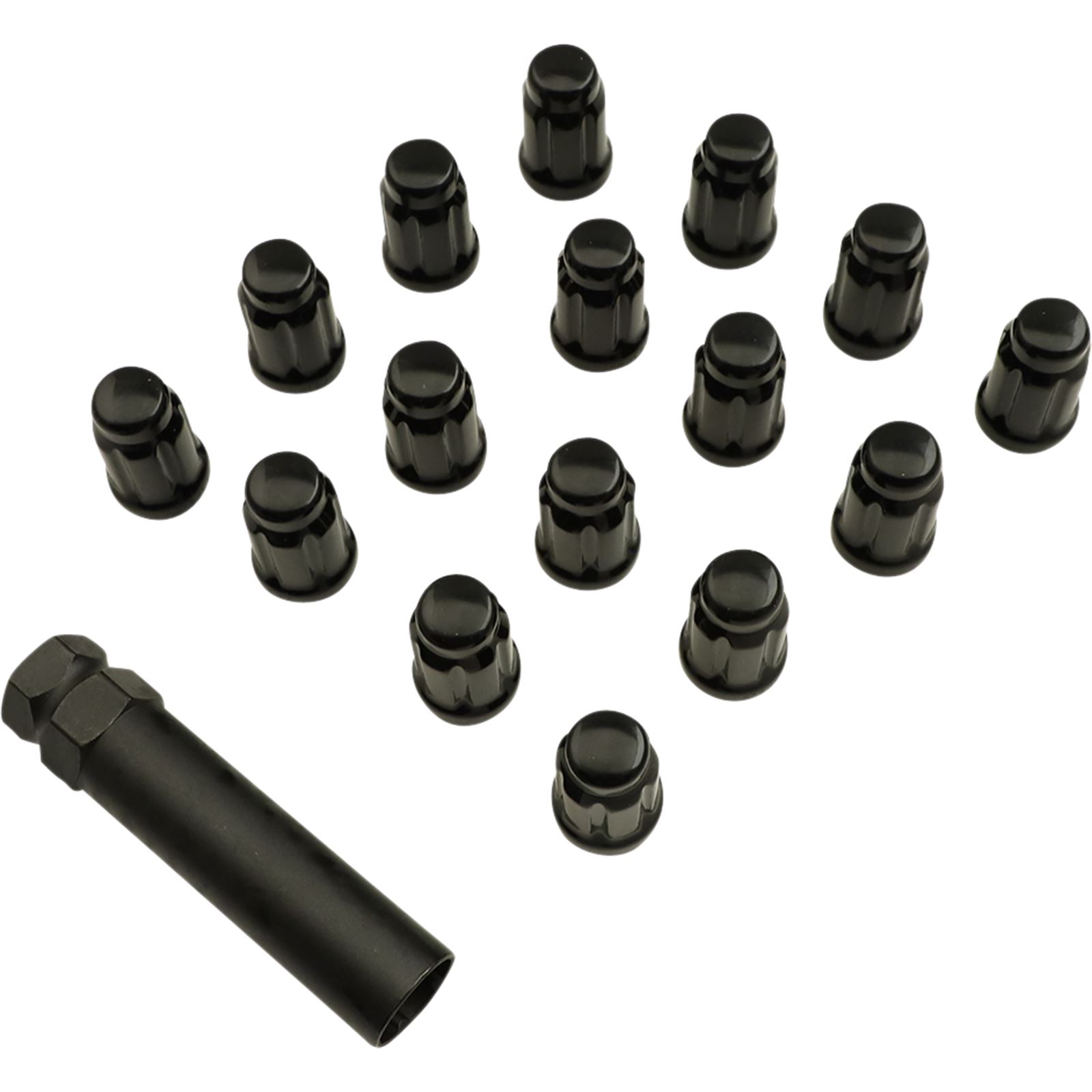 Moose Racing Lug Nut - Splined - 12 mm x 1.25 - Black - 16/Pack