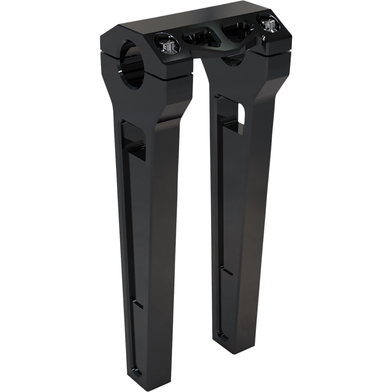 LA Choppers 10" Black Anodized Straight Risers w/ 1-1/4" Clamping