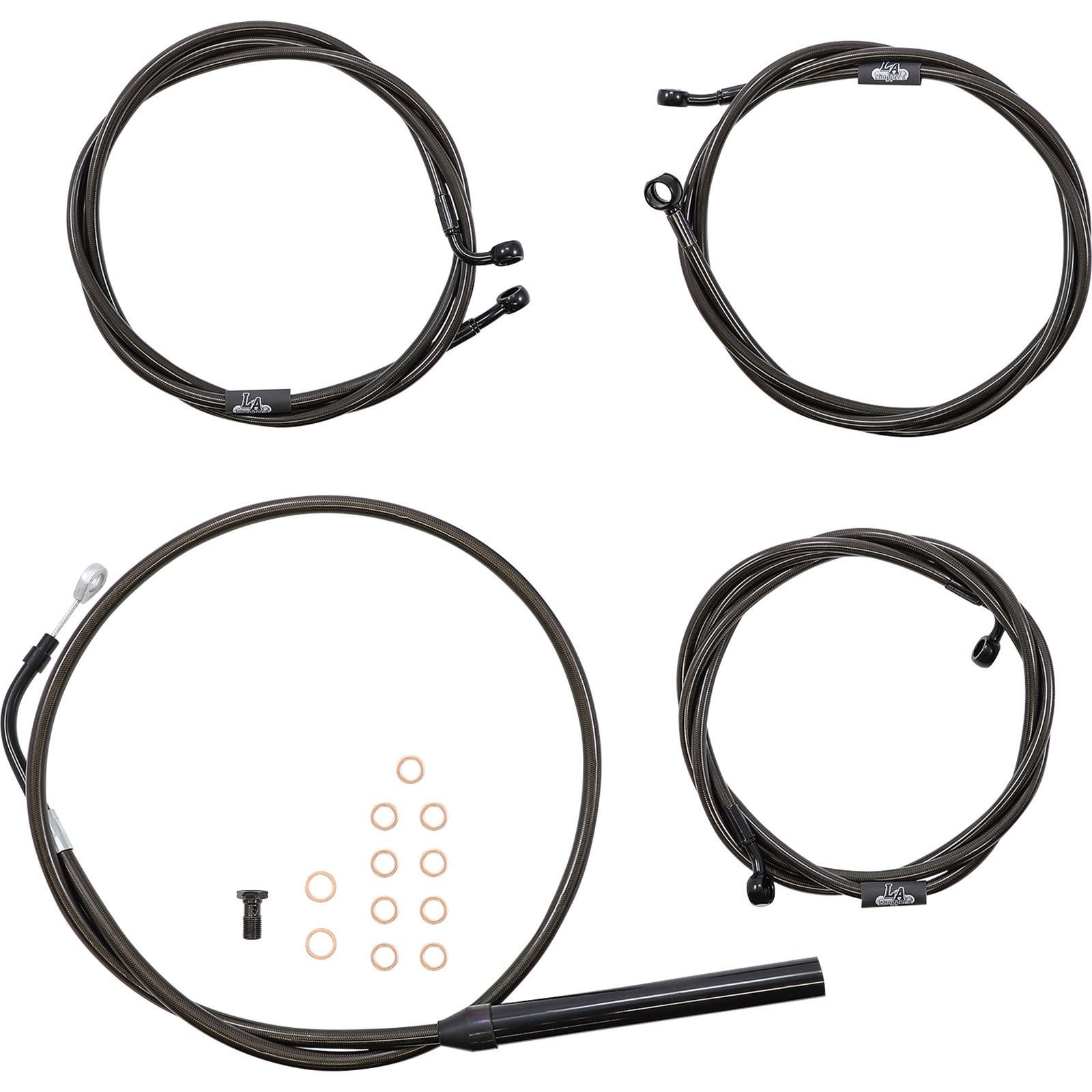 LA Choppers Handlebar Cable/Brake Line Kit 12" 14" Midnight Motorcycle, ATV / UTV