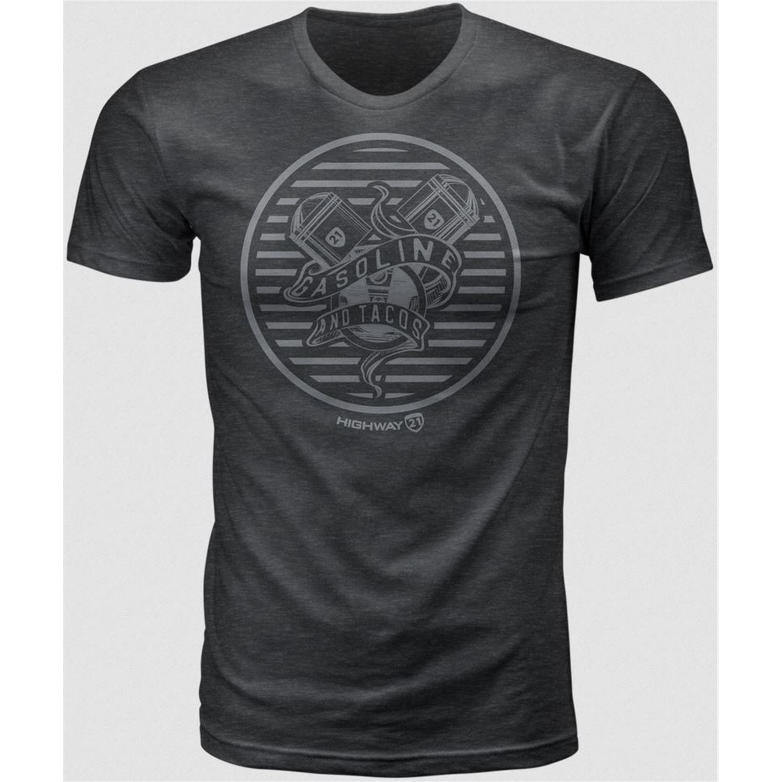 Highway 21 Gasoline Tee Charcoal size Large