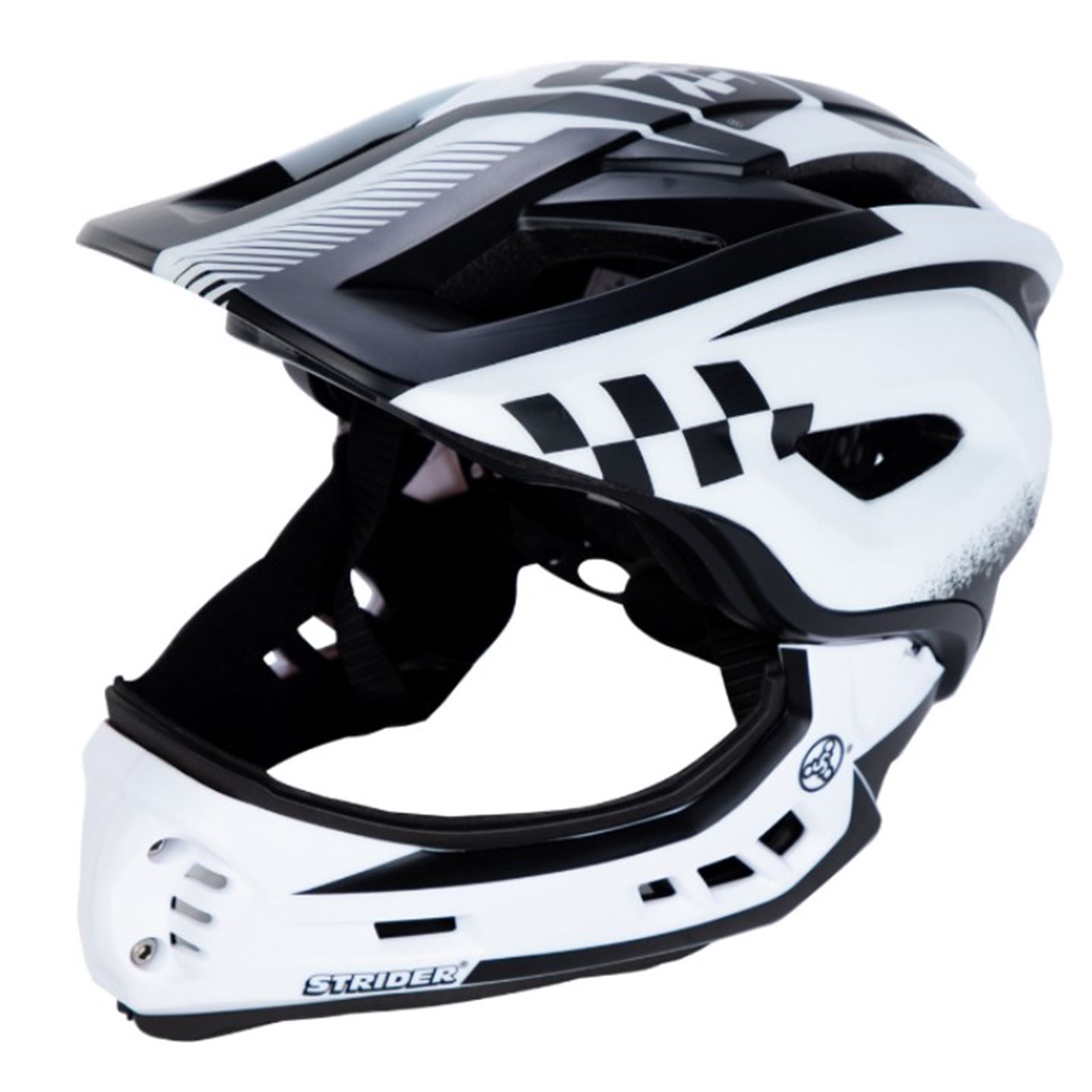 Strider Full Face Youth BMX Bike Helmet - White