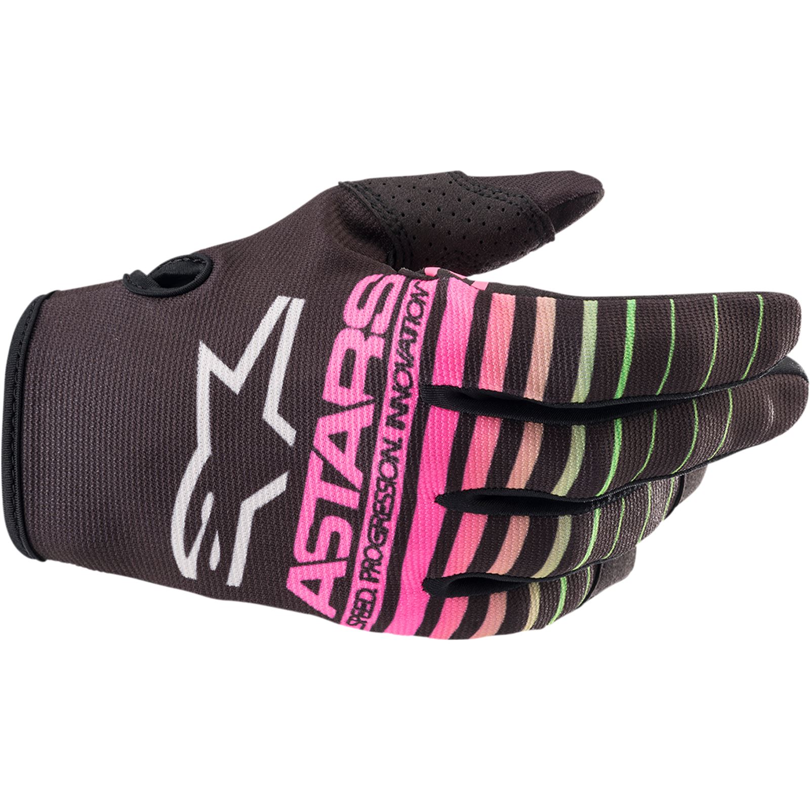 Alpinestars Youth Radar Gloves - Black/Green/Pink - Large