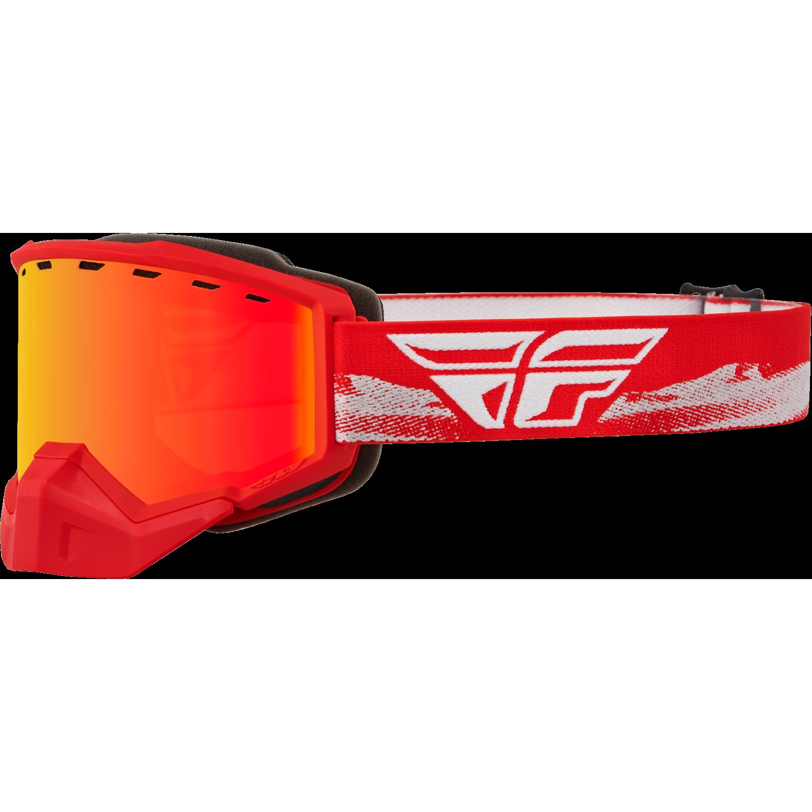 FLY RACING FOCUS SNOW GOGGLE RED/GREY W/RED MIRROR/AMBER LENS
