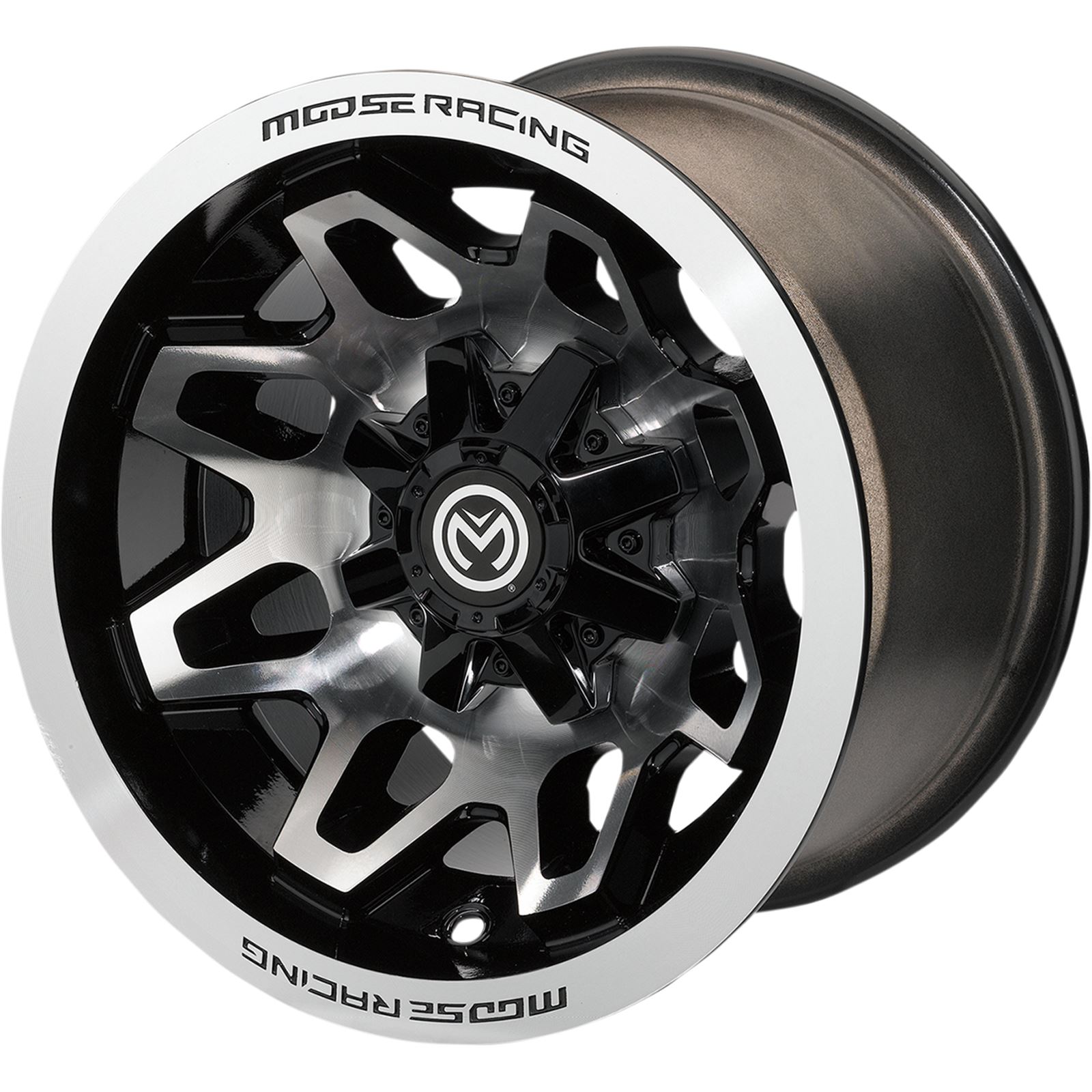 Moose Racing 416X Wheel - Front/Rear - Machined Black - 14x7 - 4/110 - 5+2