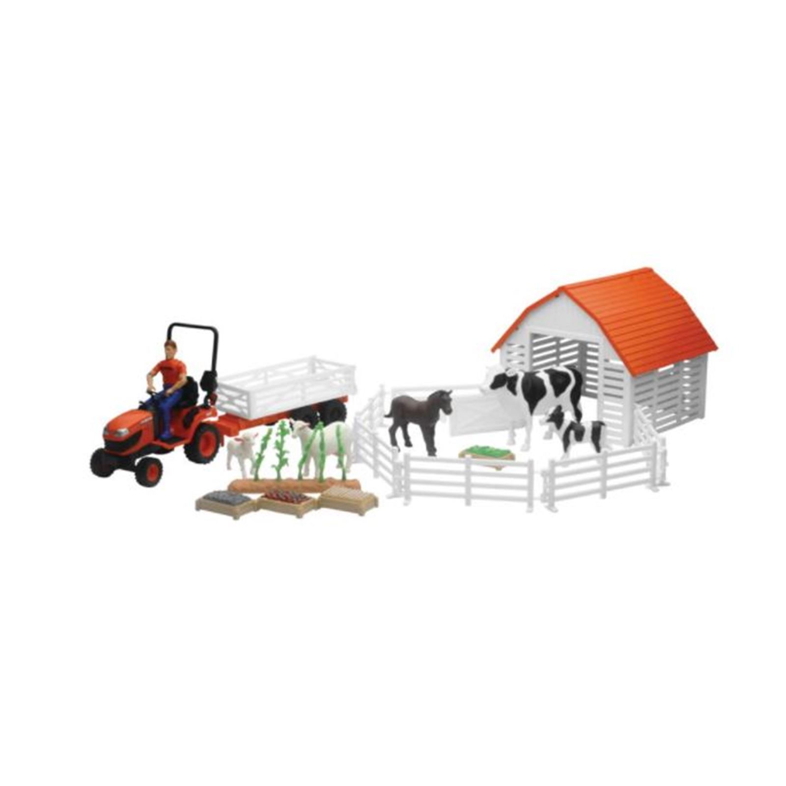 New-Ray Toys Kubota Lawn Mower with Farm Animals Set