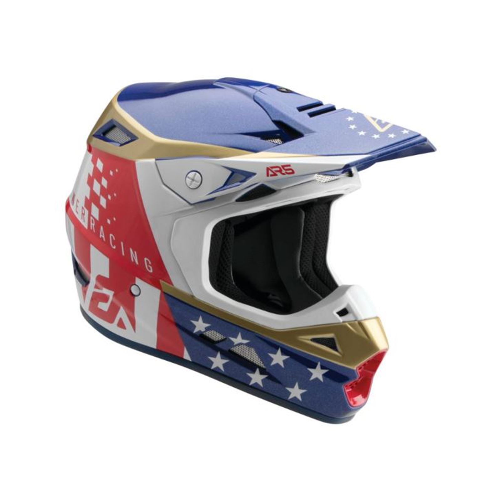 Red white and hot sale blue atv helmet