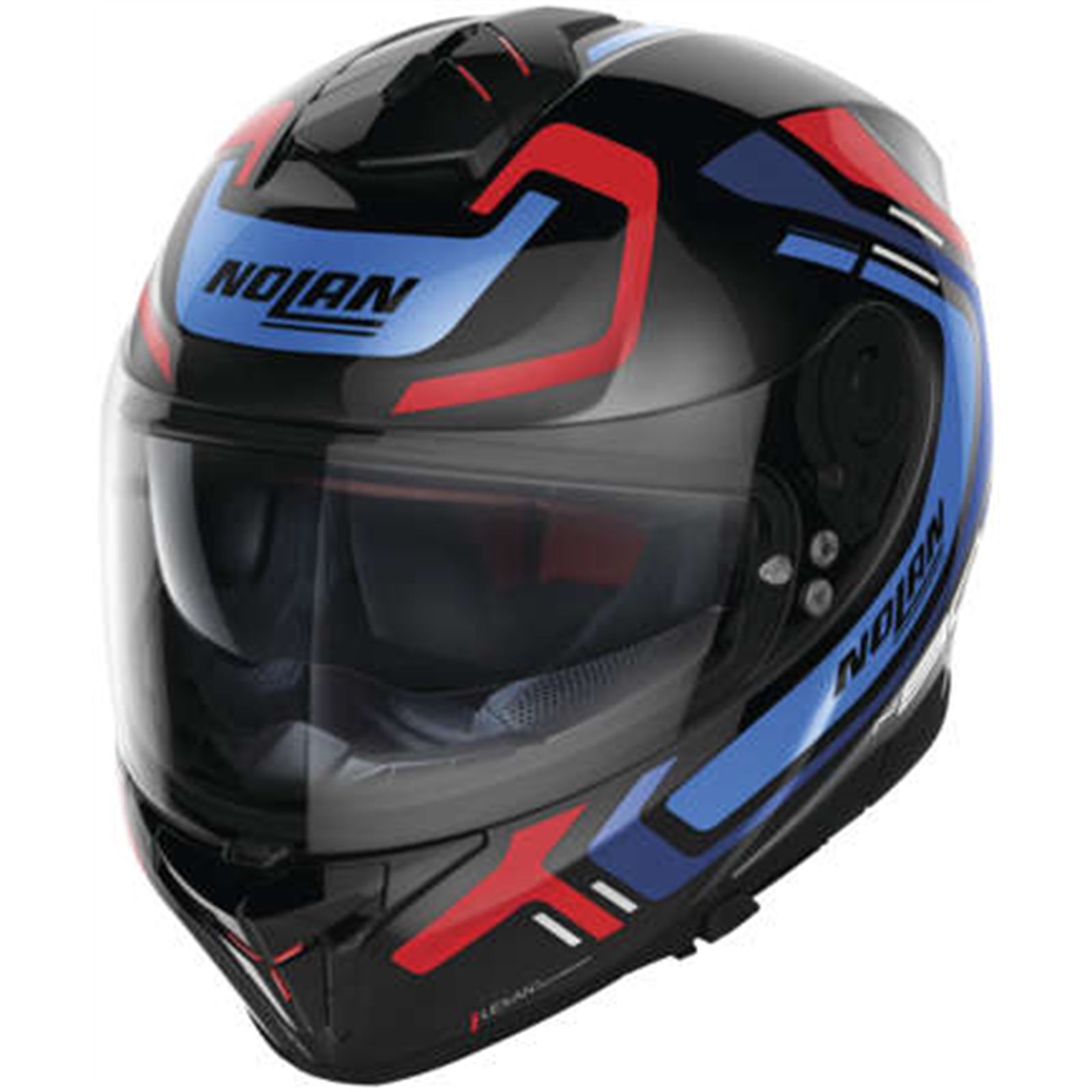 Nolan Helmets N80-8 Ally Helmet Gloss Black/Metal Blue/Red, XL