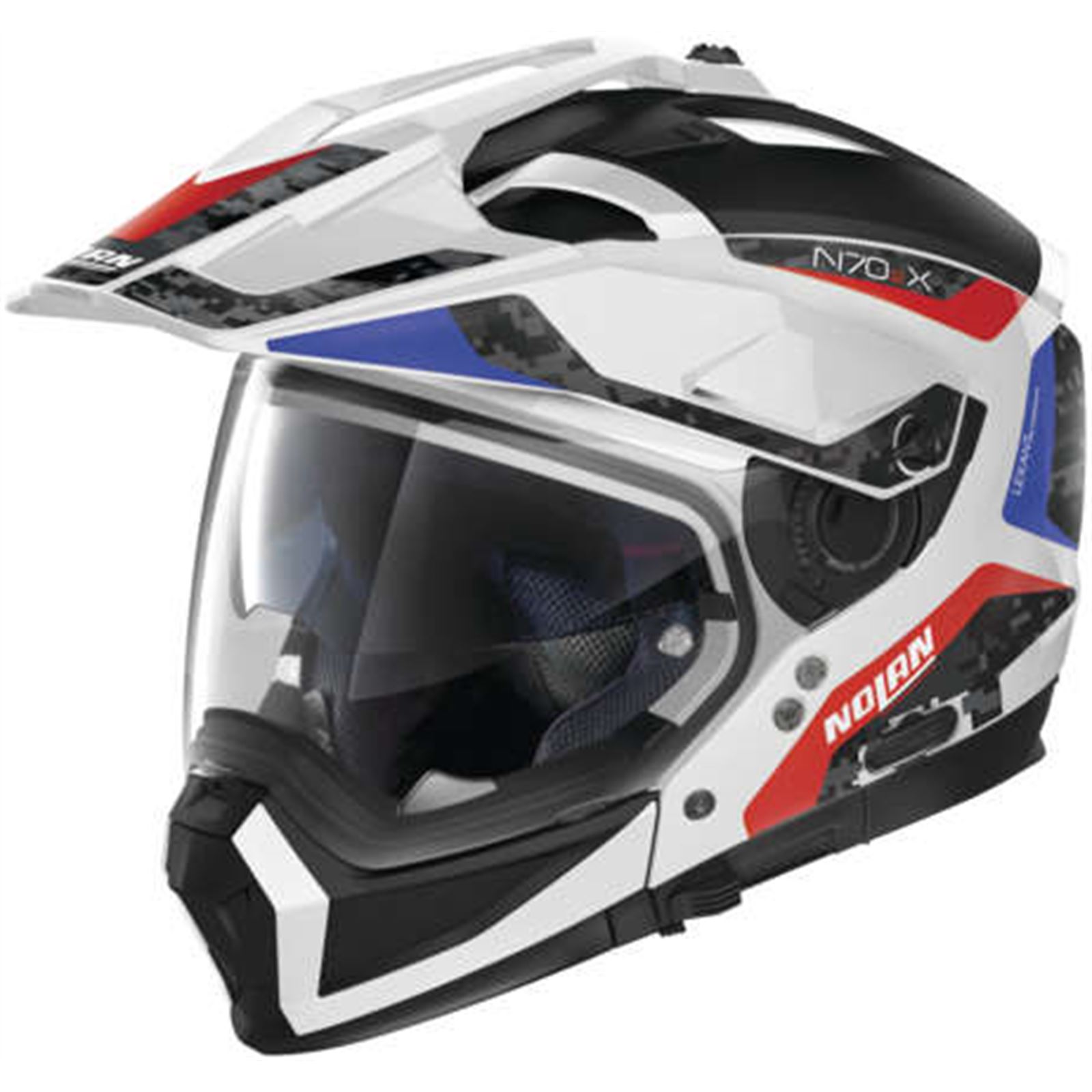 Nolan Helmets N70-2 X Torpedo Helmet Metal White/Blue/Red, Large
